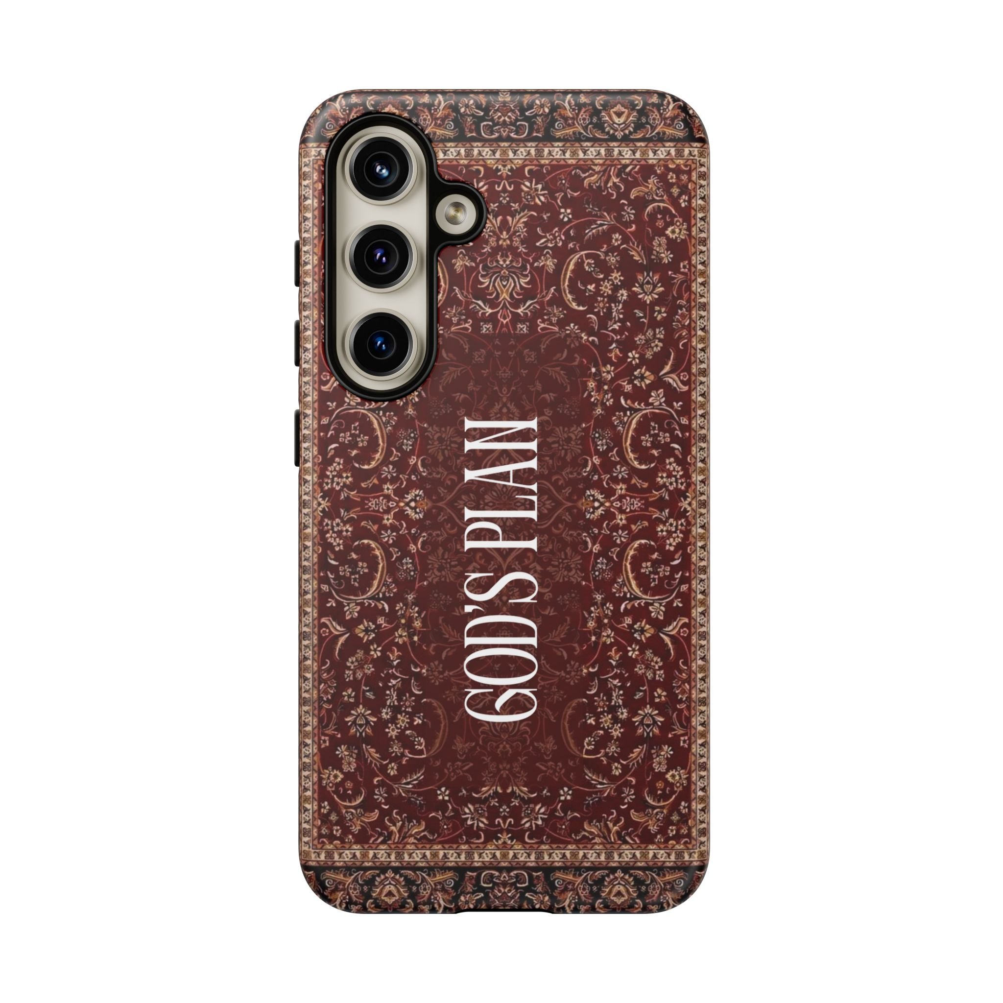 God's Plan — Vintage Tapestry Christian Tough Phone Case | Boho Faith Cover