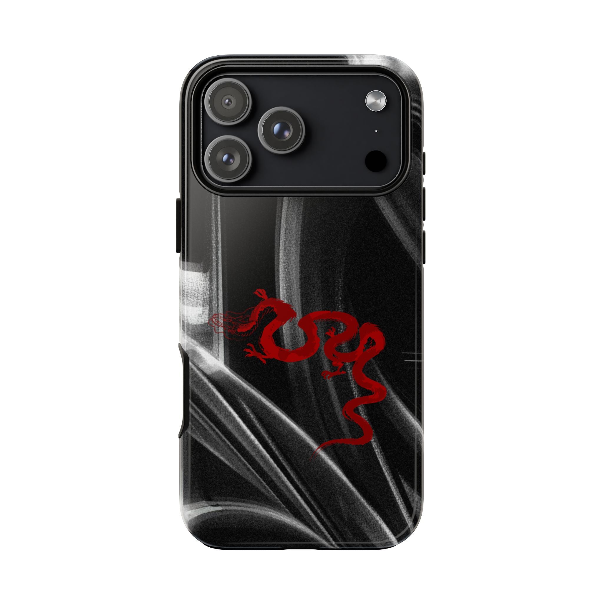 Phone Case — Black Abstract Smoke Design