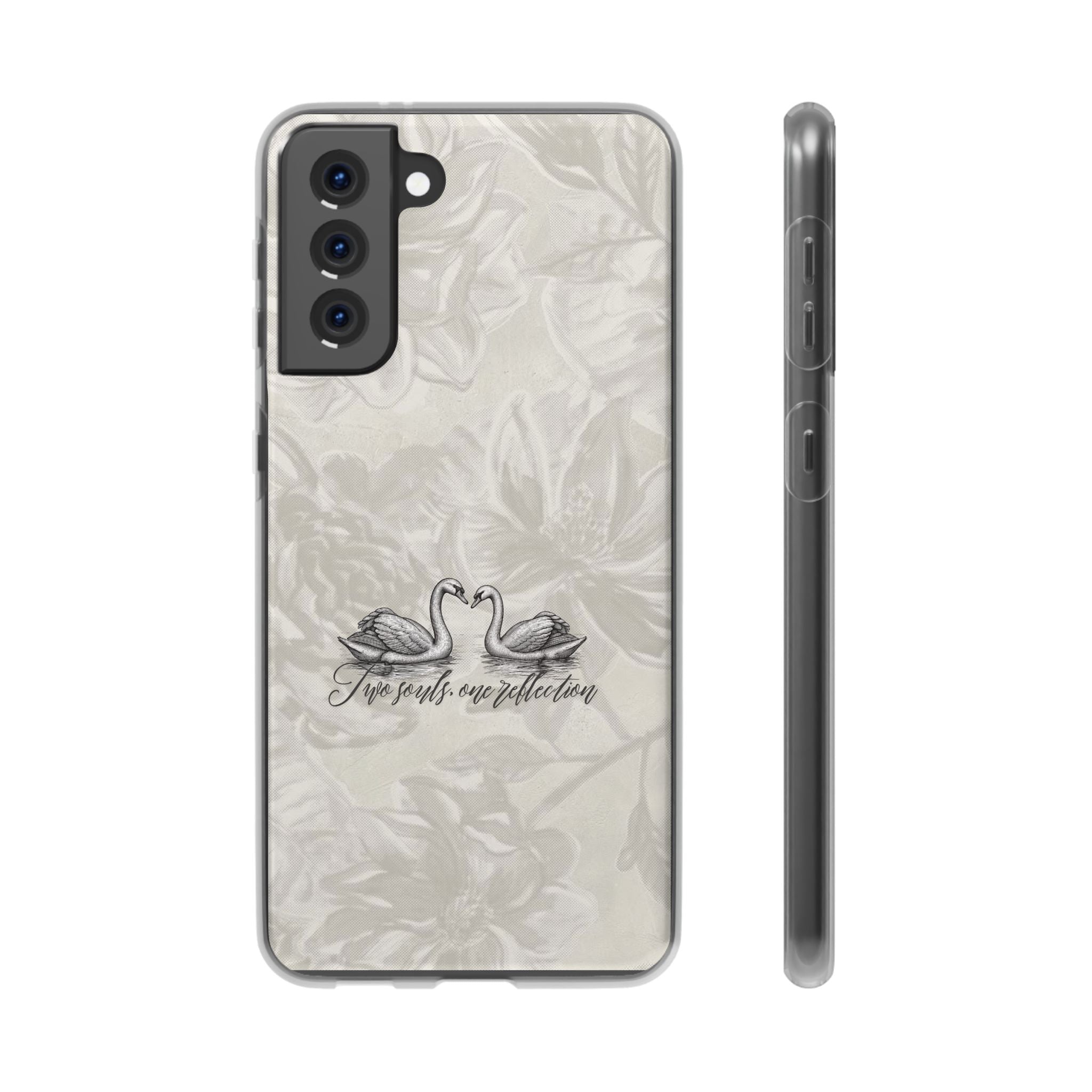 Swan Reflection Floral Phone Case