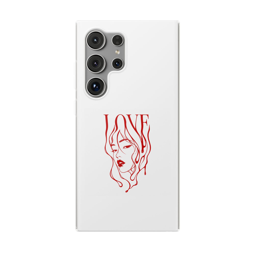 Red Line Art 'LOVE'  Face Design - Flexi Case