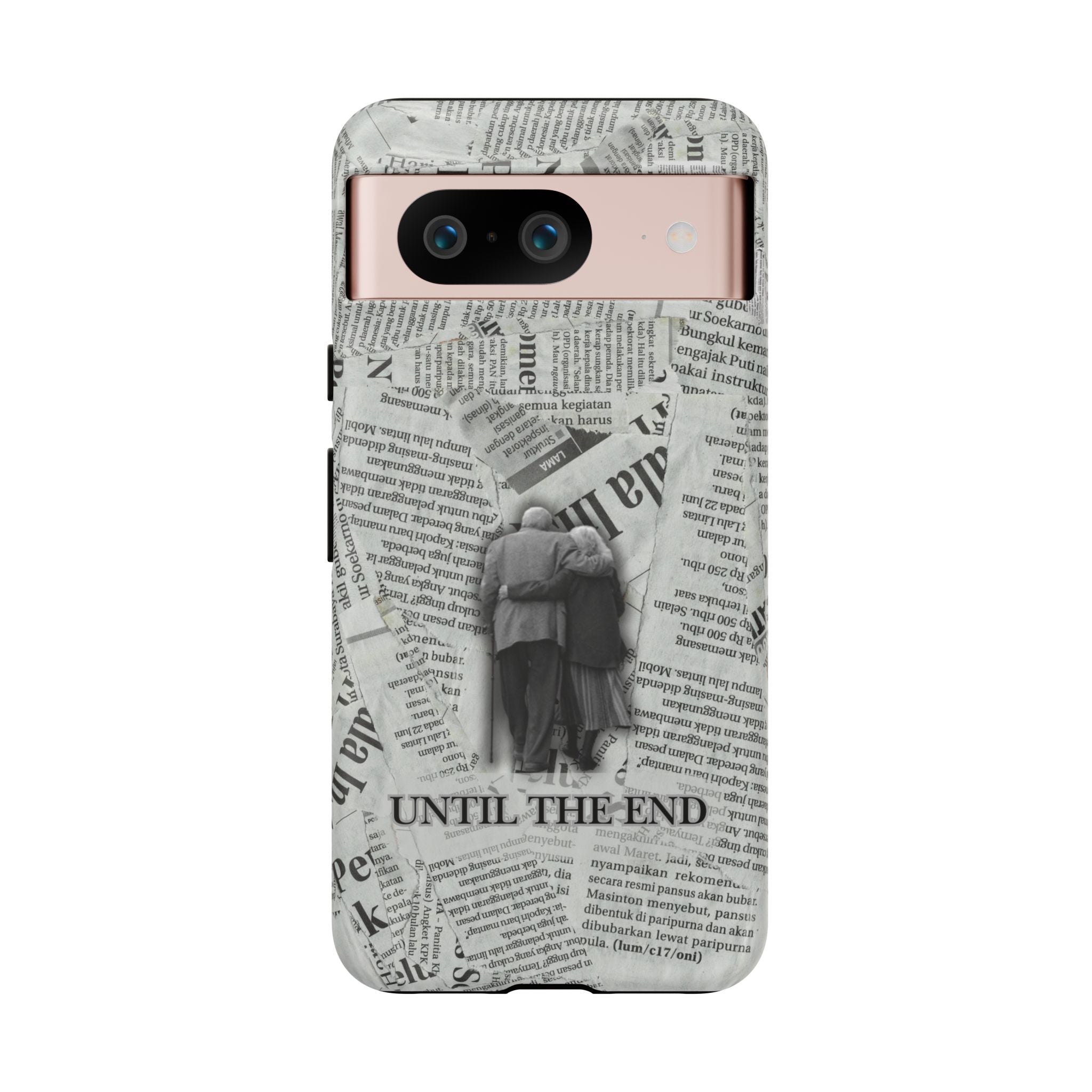 Until the End Newspaper Collage Phone Case