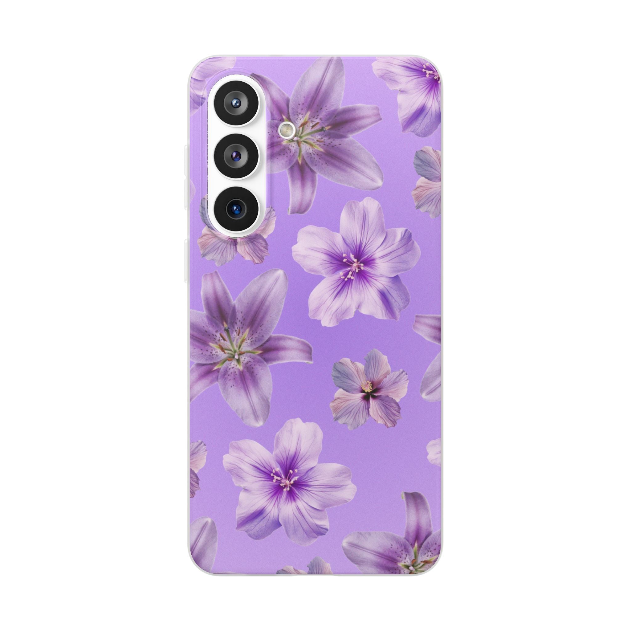 Purple Floral Phone Case — Lavender Blossom Flexi Case