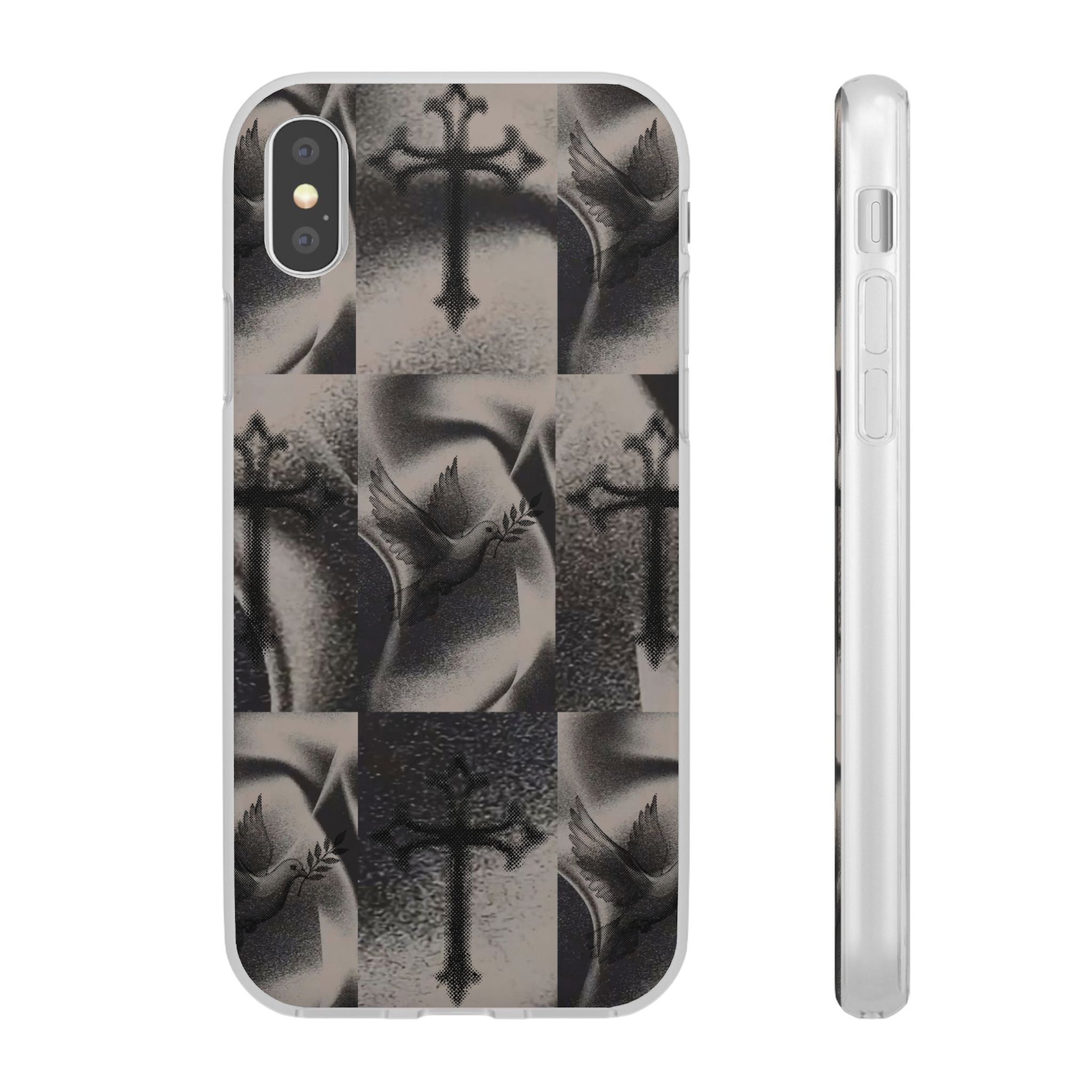 Phone Case — Dove & Cross Checkerboard Design