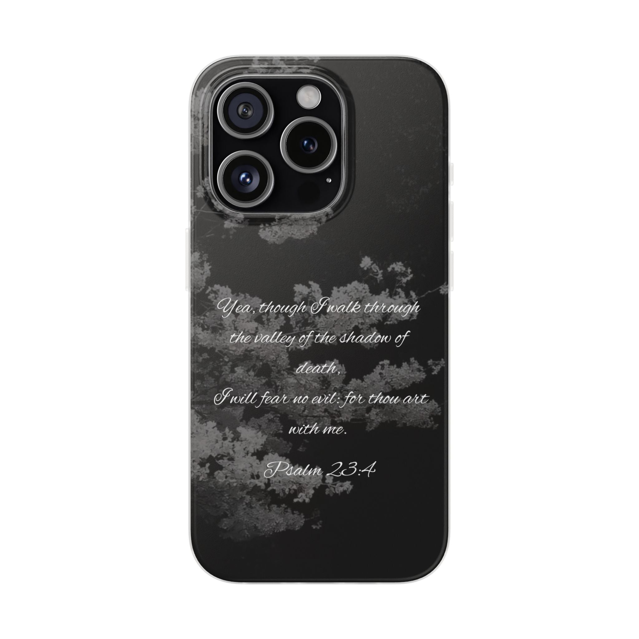 Phone Case — Psalm 23:4 Black Cloudy Faith Design