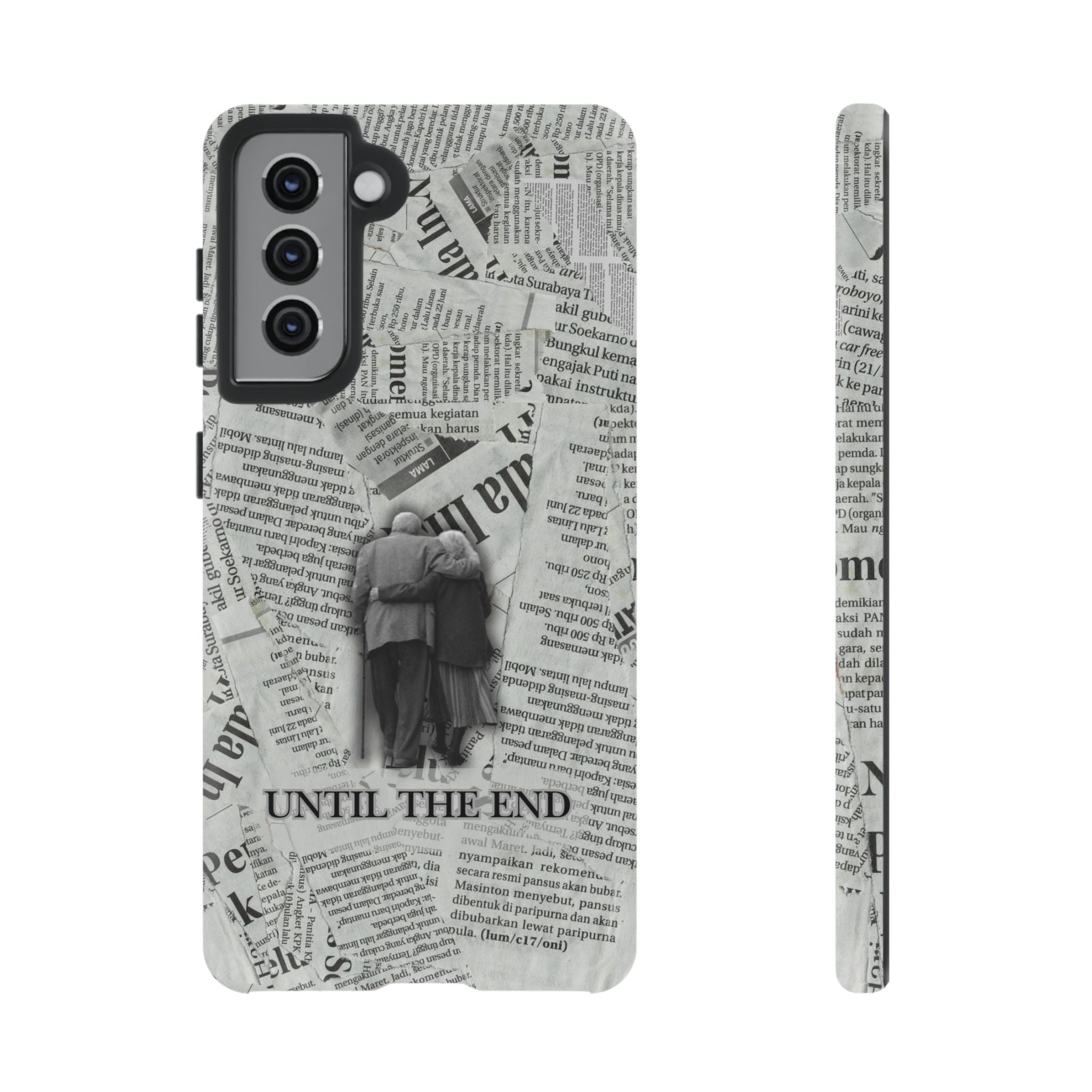 Until the End Newspaper Collage Phone Case