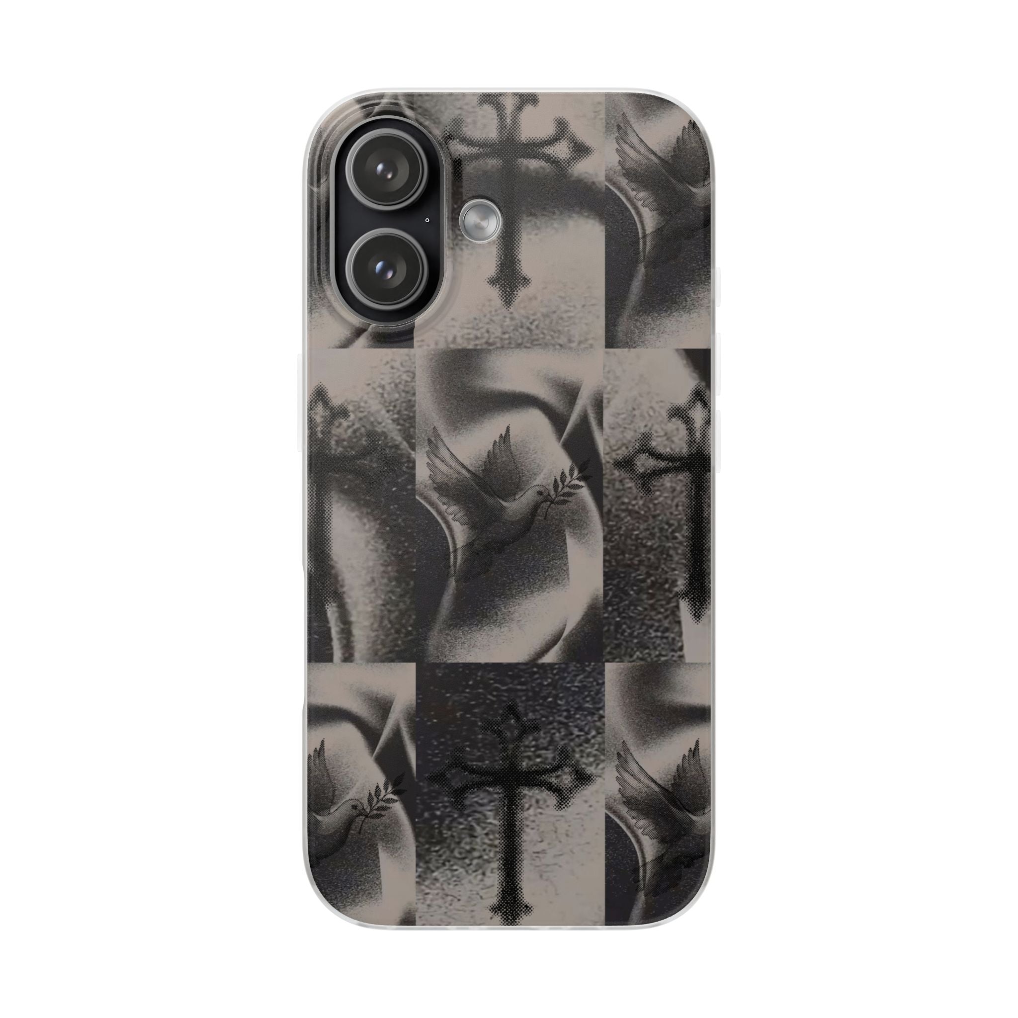 Phone Case — Dove & Cross Checkerboard Design