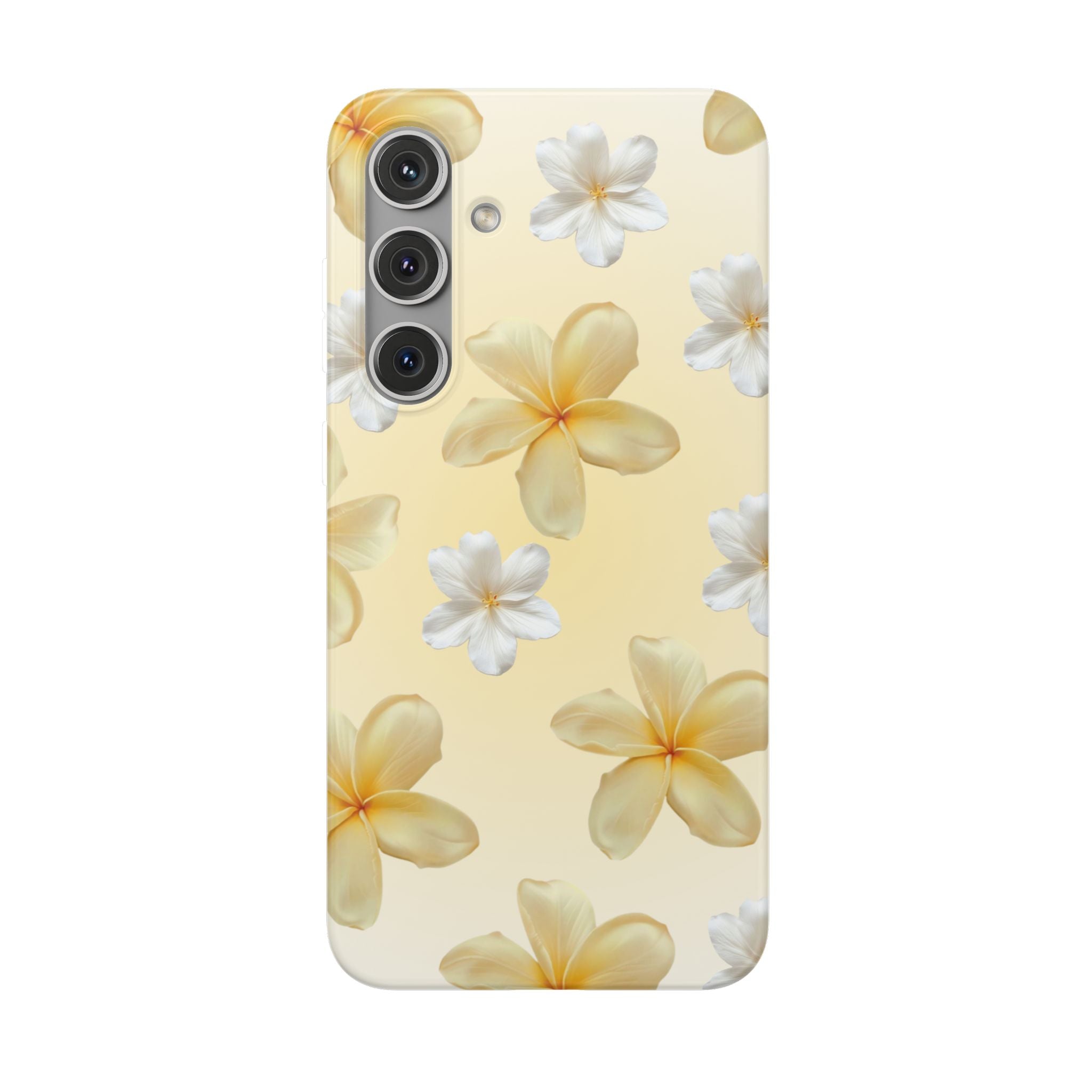 Plumeria Floral Phone Case — Yellow Tropical Flower Protective Case