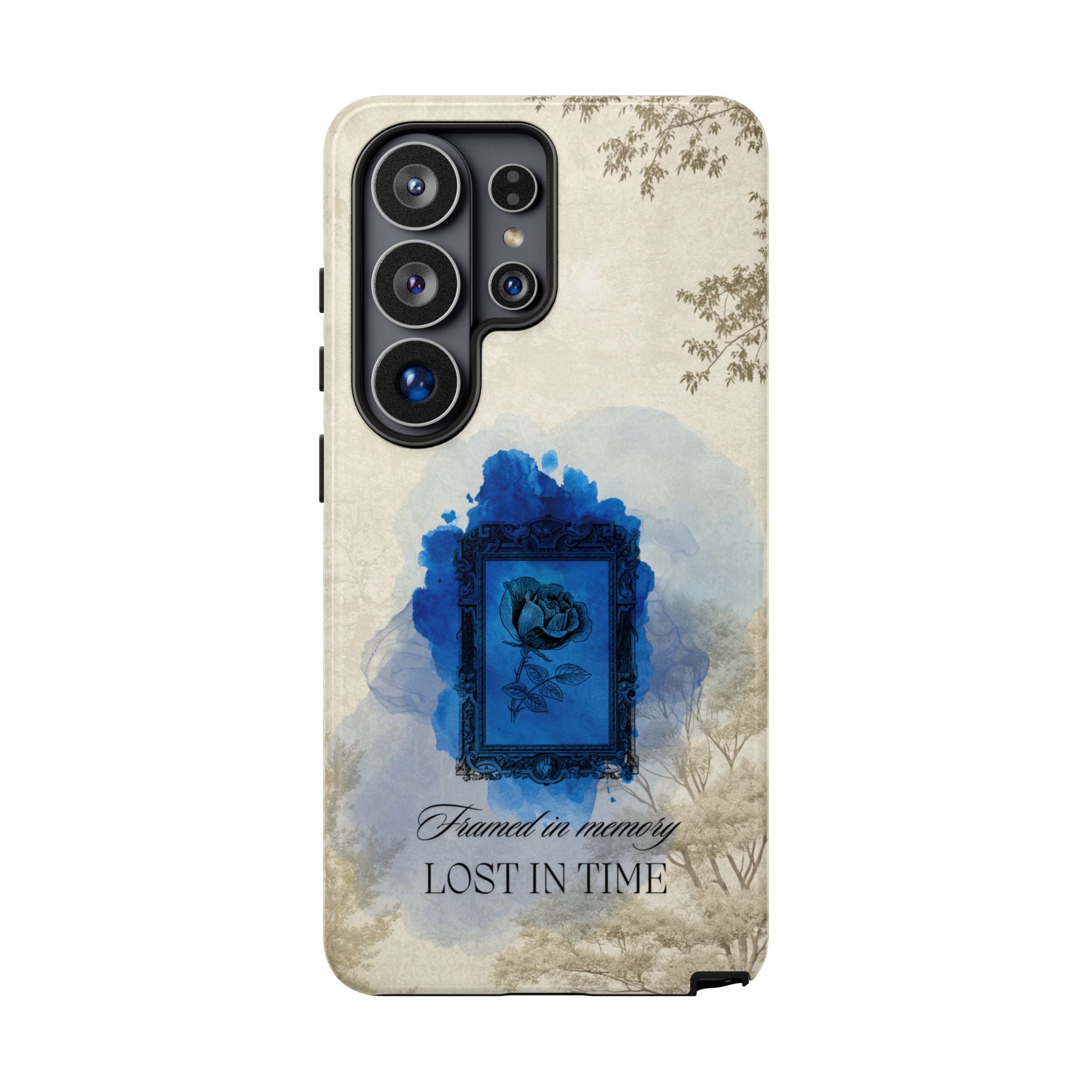 Vintage Blue Rose Phone Case – "Lost in Time" Protective Cover