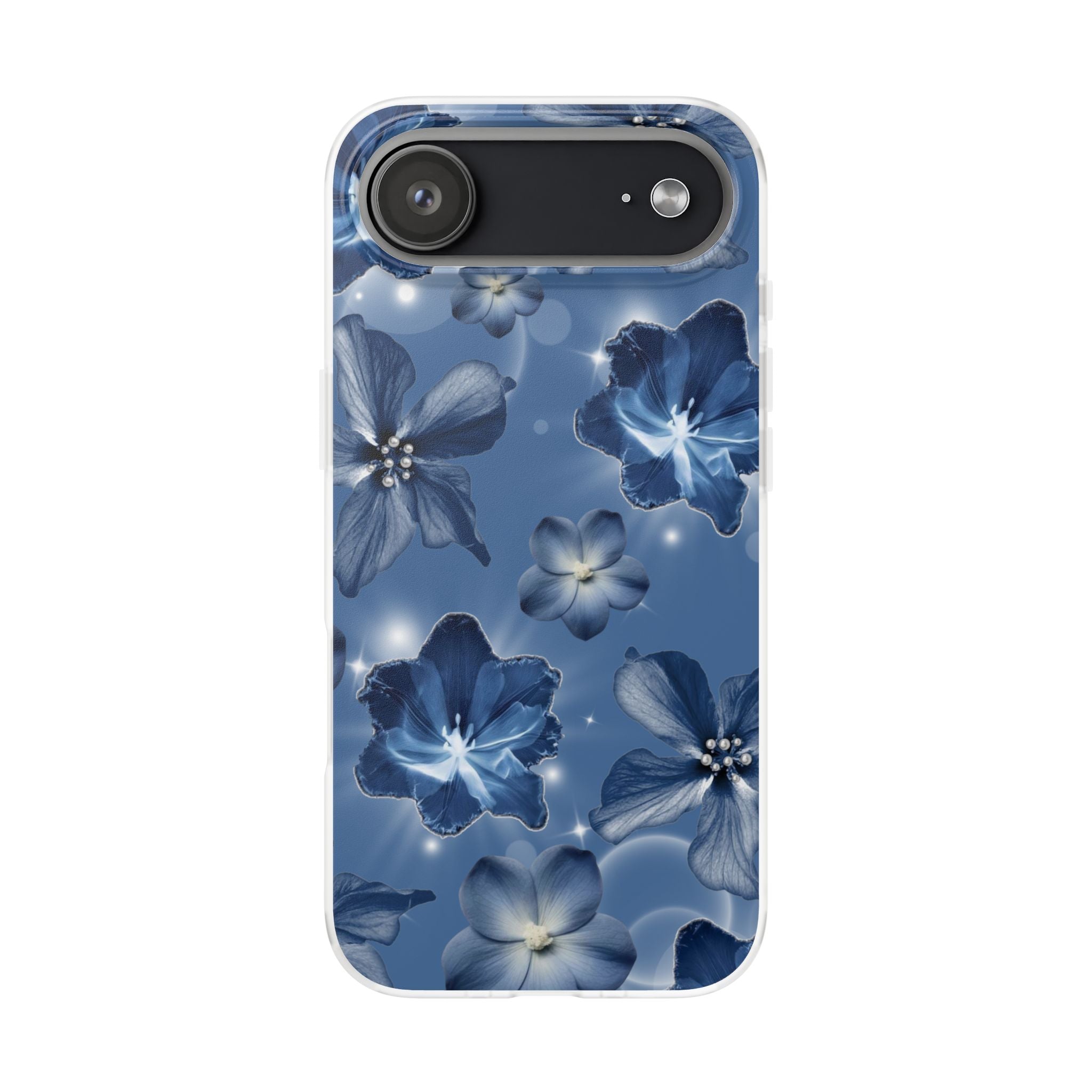 Blue Floral Phone Case — Soft Blue Blossoms Pattern for iPhone