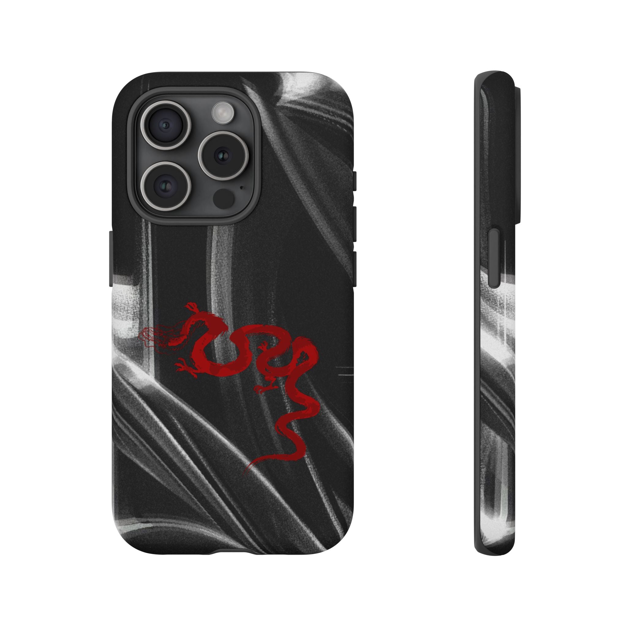 Phone Case — Black Abstract Smoke Design