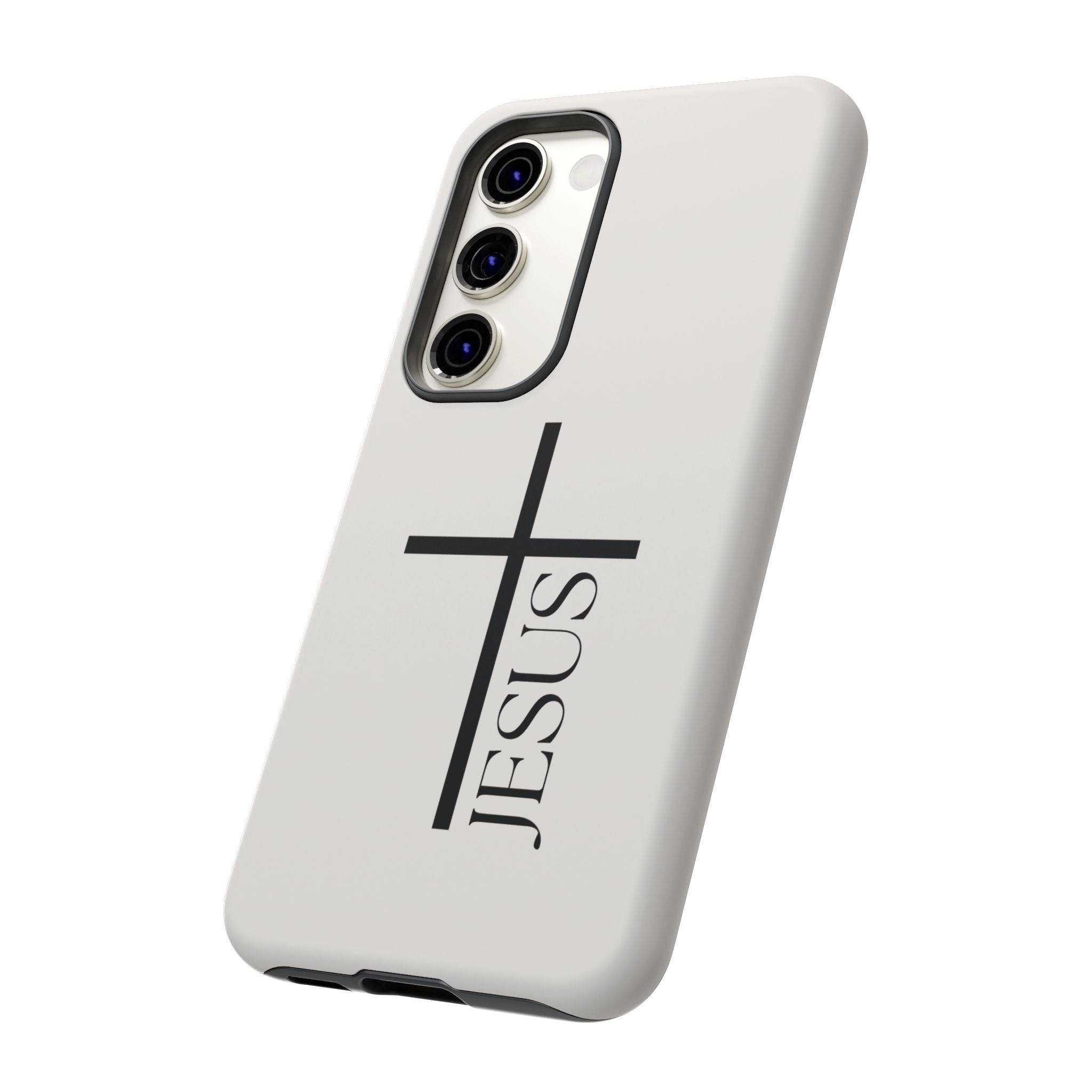 Christian Cross Phone Case - JESUS Vertical Minimalist iPhone Cover
