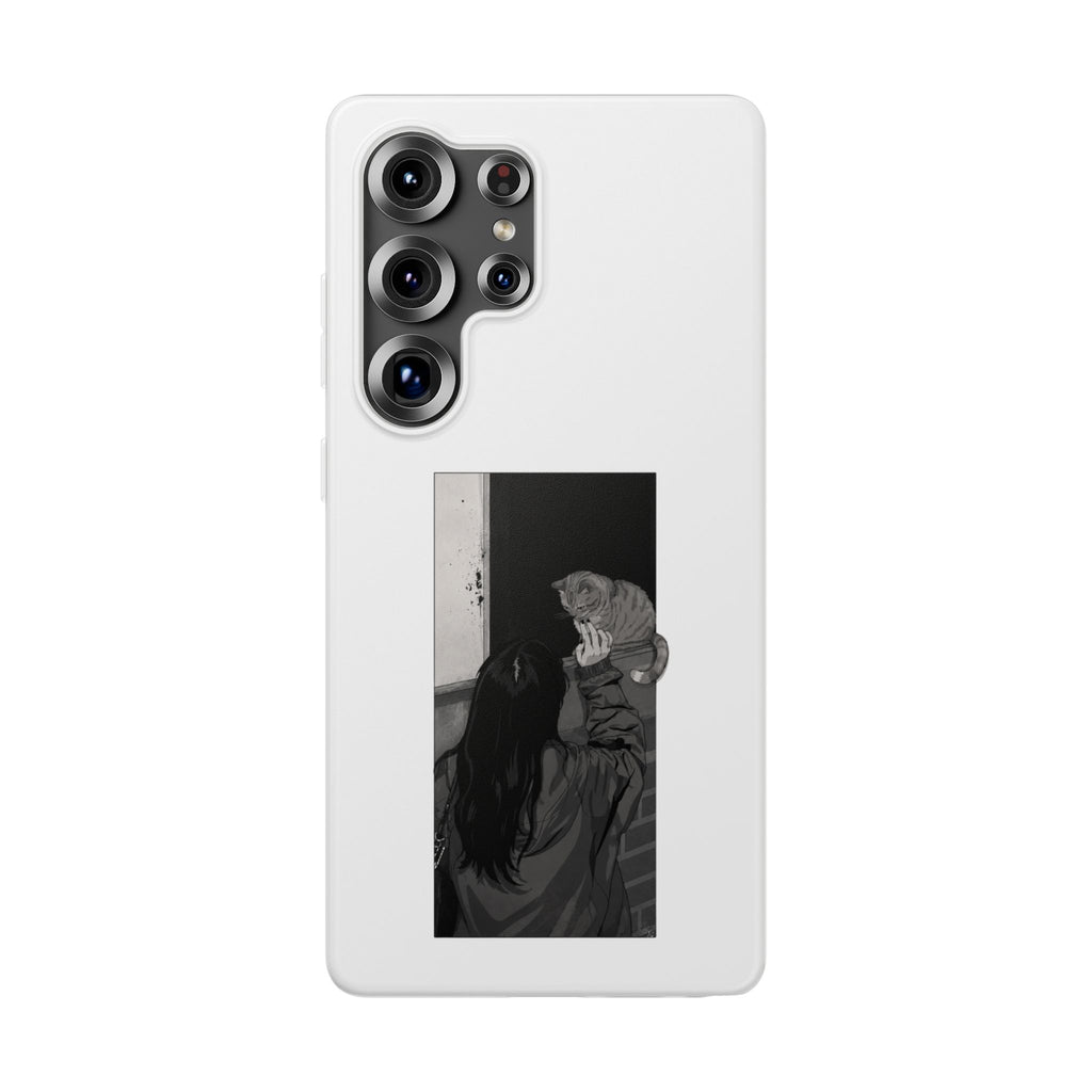 Black & White Cat Window Art Flexi Case