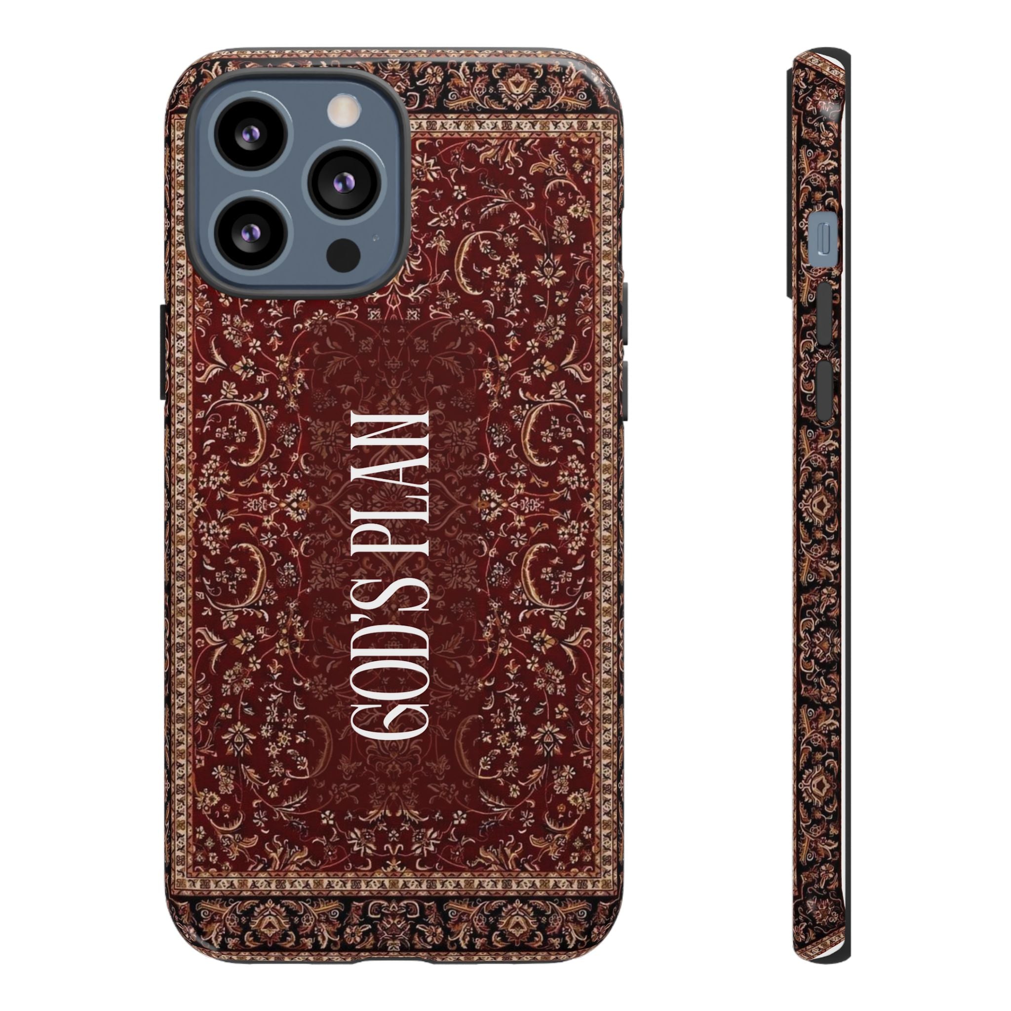 God's Plan — Vintage Tapestry Christian Tough Phone Case | Boho Faith Cover