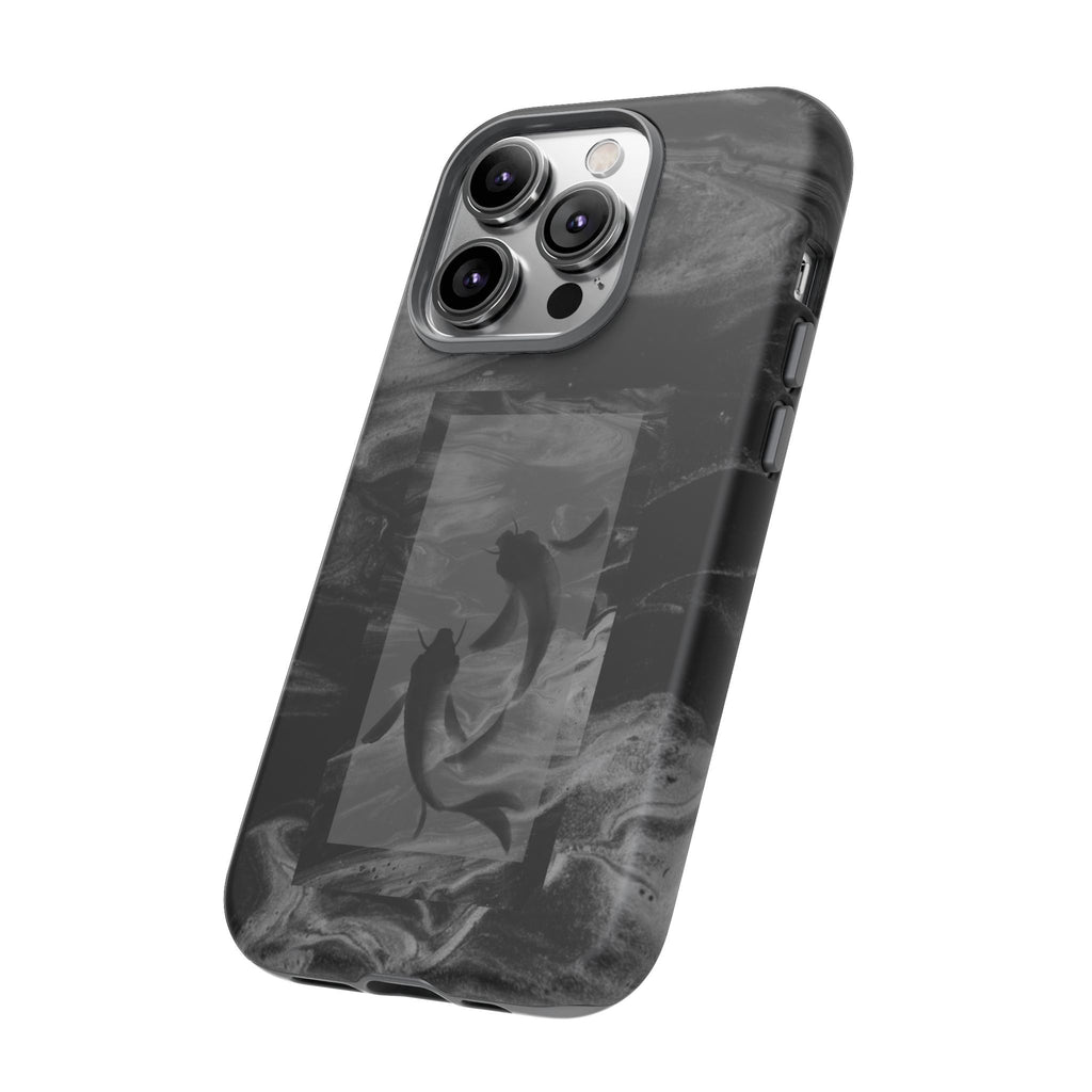 Koi Yin-Yang Marble Phone Case – Black Smoky Art Protection