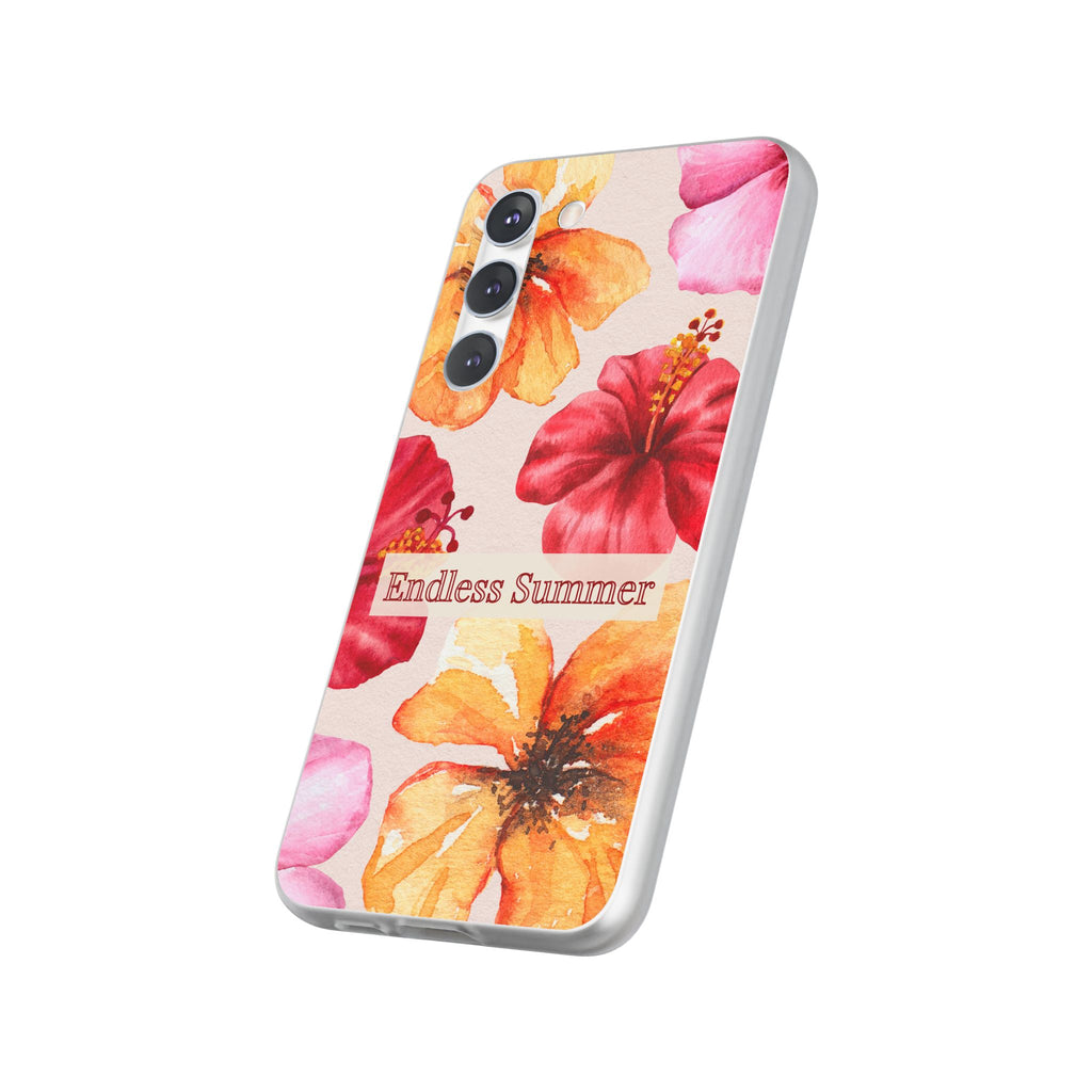 Phone Case - 'Endless Summer' Floral Watercolor Protective Flexi Case