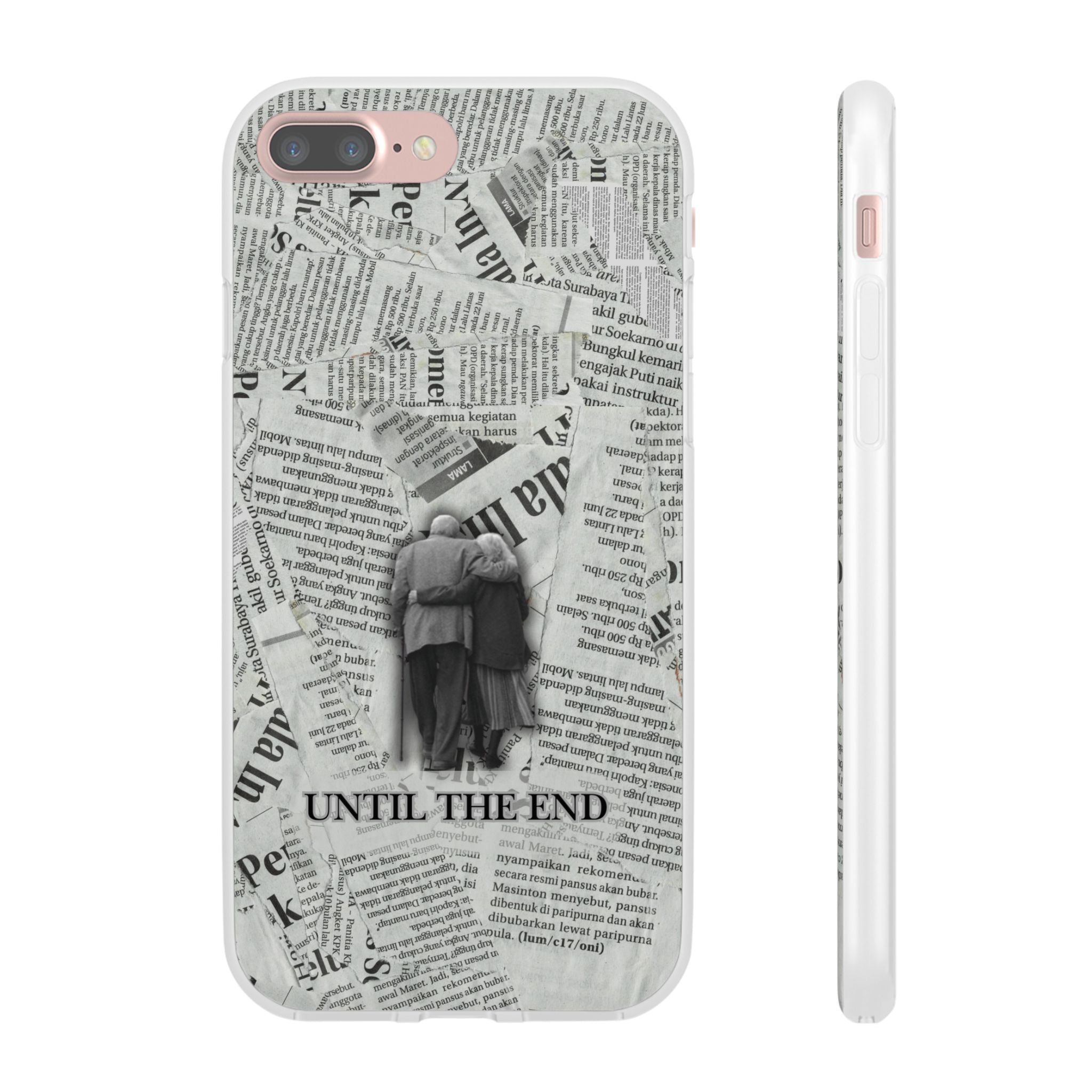 Newspaper Collage 'Until The End' Phone Case - Romantic Vintage iPhone Cover