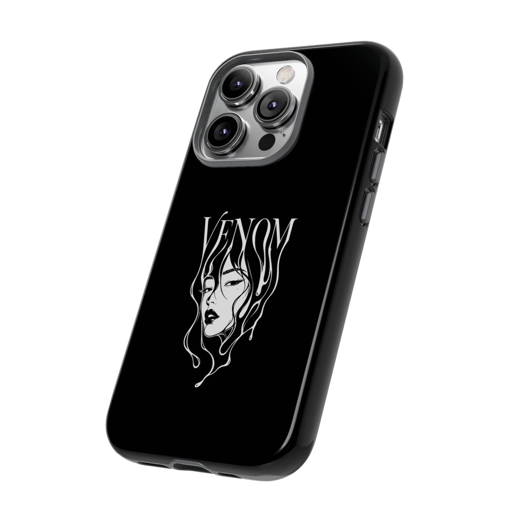 Venom Goth Phone Case — Black Protective Tough Case with Dark Femme Artwork