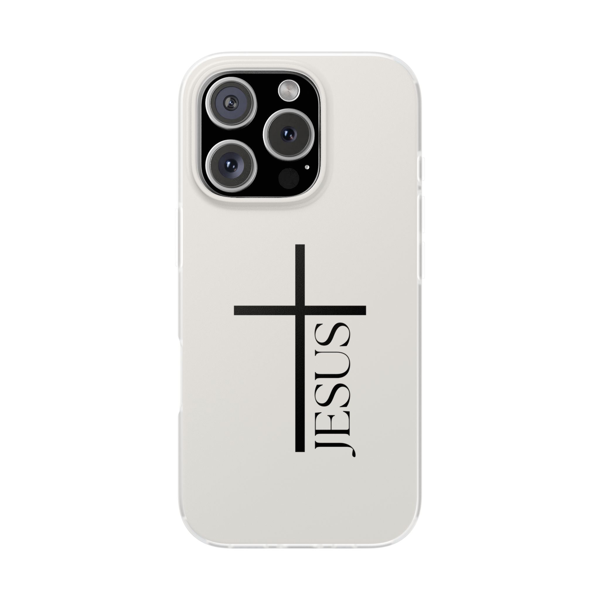 Christian Cross Phone Case - JESUS Vertical Minimalist iPhone Cover