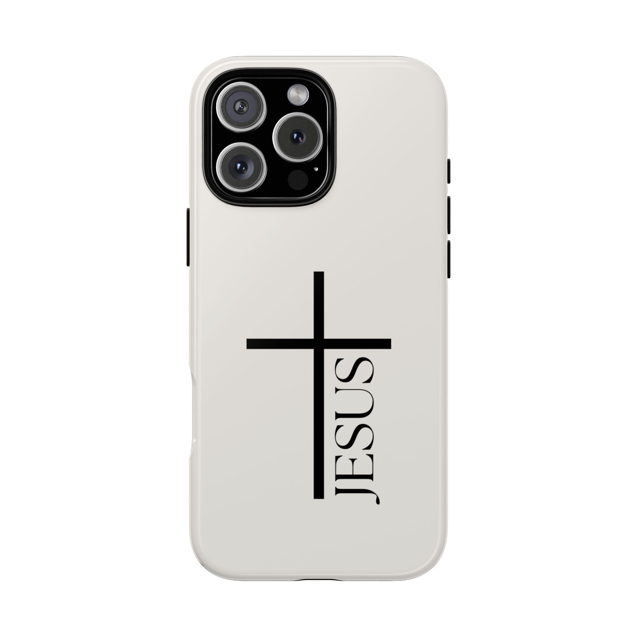 Christian Cross Phone Case - JESUS Vertical Minimalist iPhone Cover