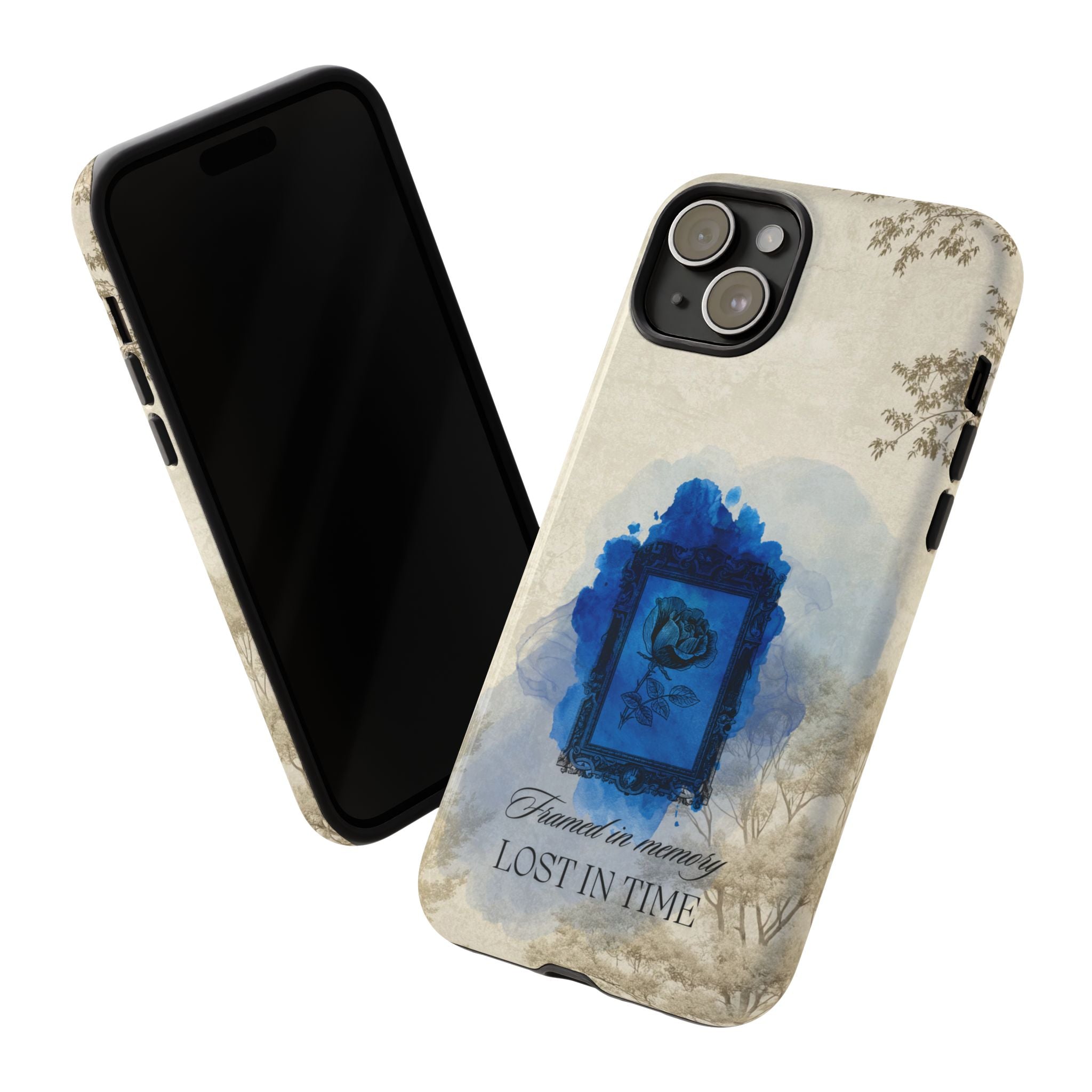Vintage Blue Rose Phone Case – "Lost in Time" Protective Cover