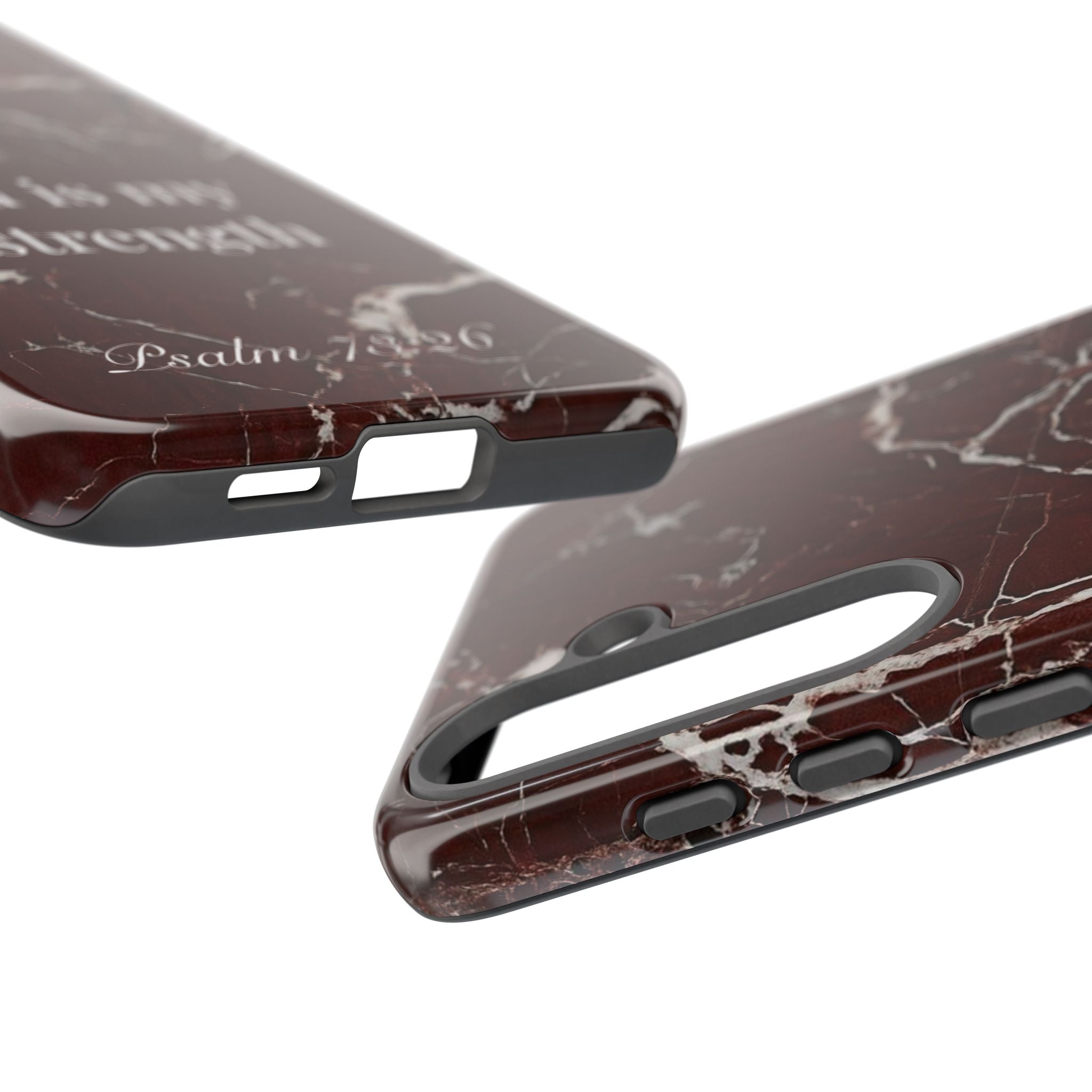 God Is My Strength — Psalm 73:26 Christian Tough Phone Case | Marble Faith Cover
