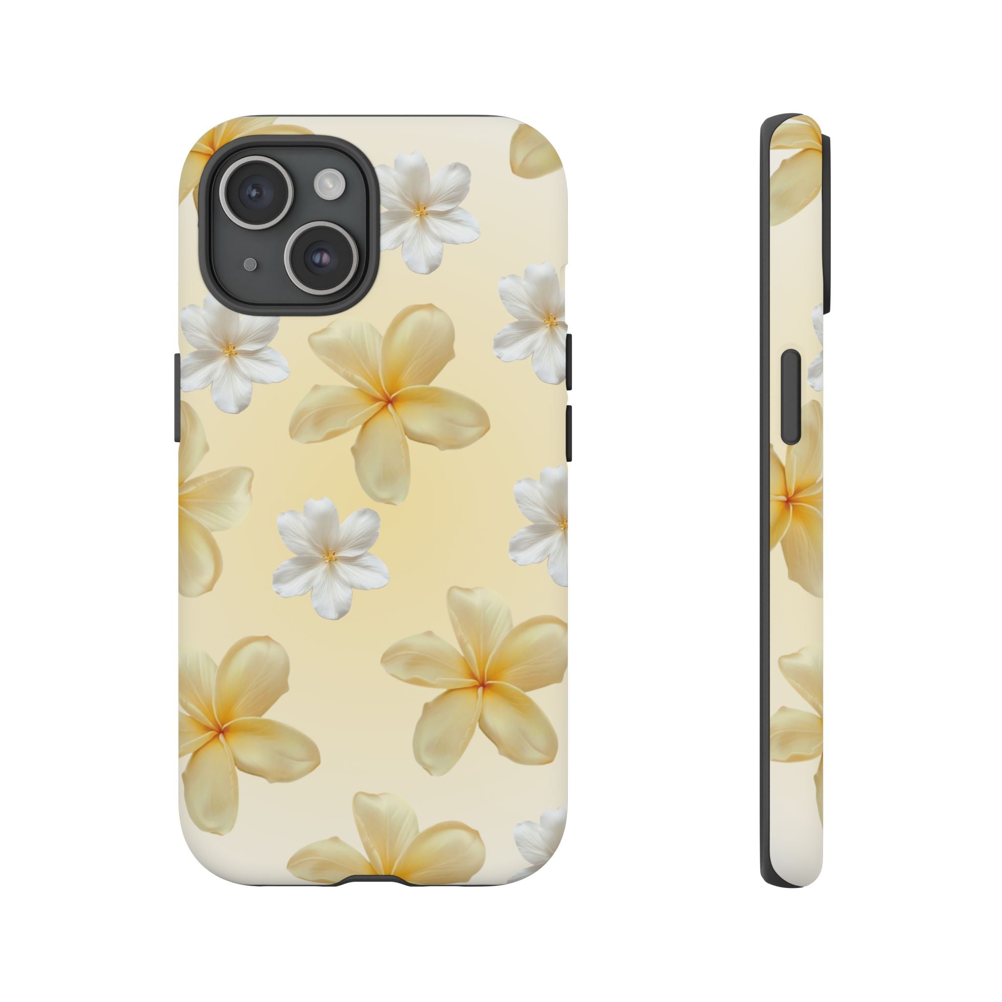 Plumeria Floral Tough Phone Case — Yellow Tropical Protection