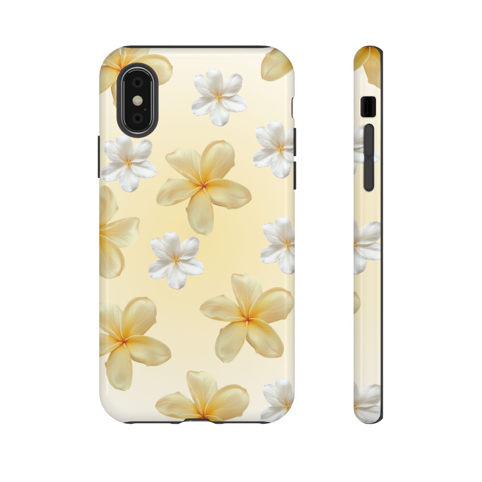 Plumeria Floral Tough Phone Case — Yellow Tropical Protection
