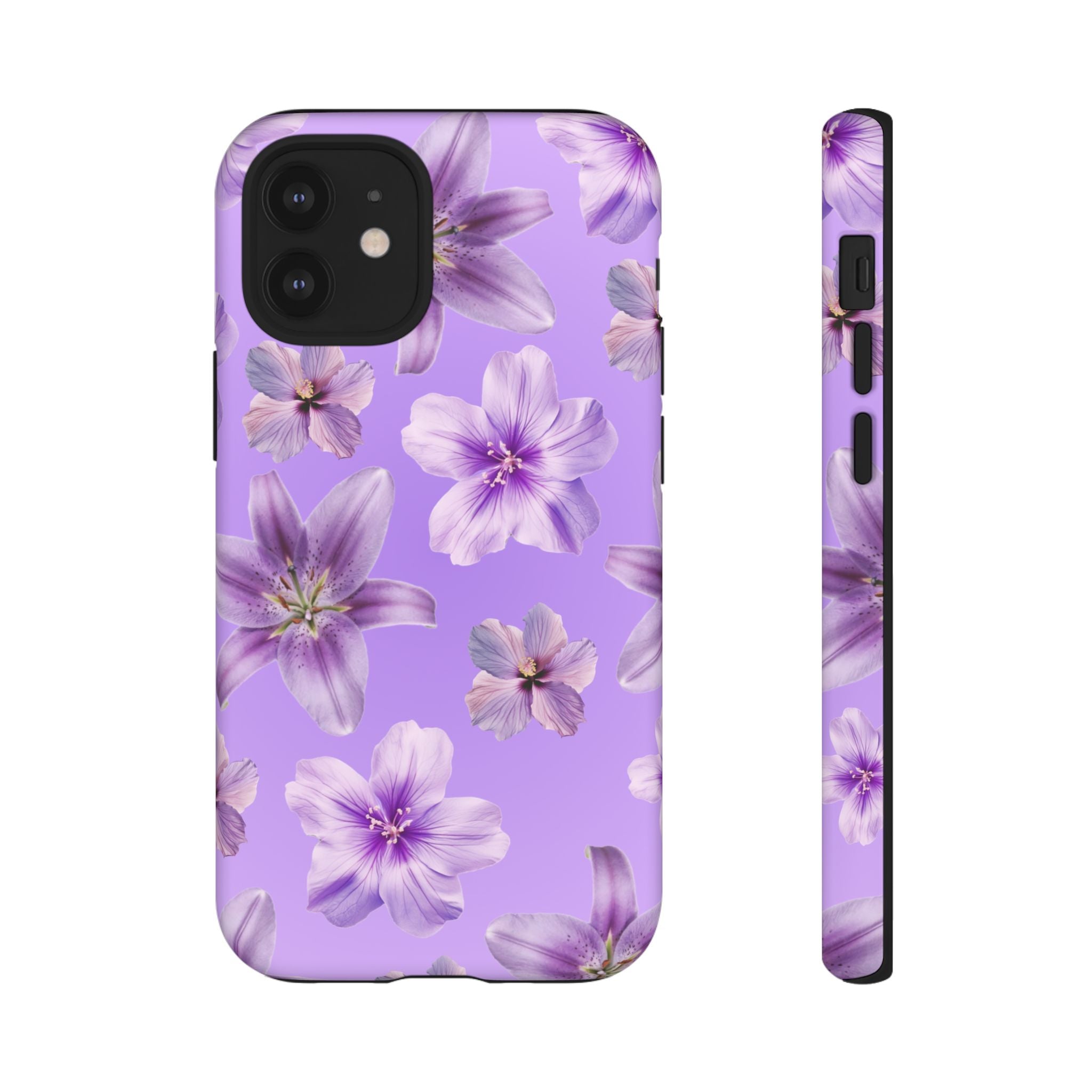Floral Lavender Tough Phone Case – Purple Blossom Protective Cover