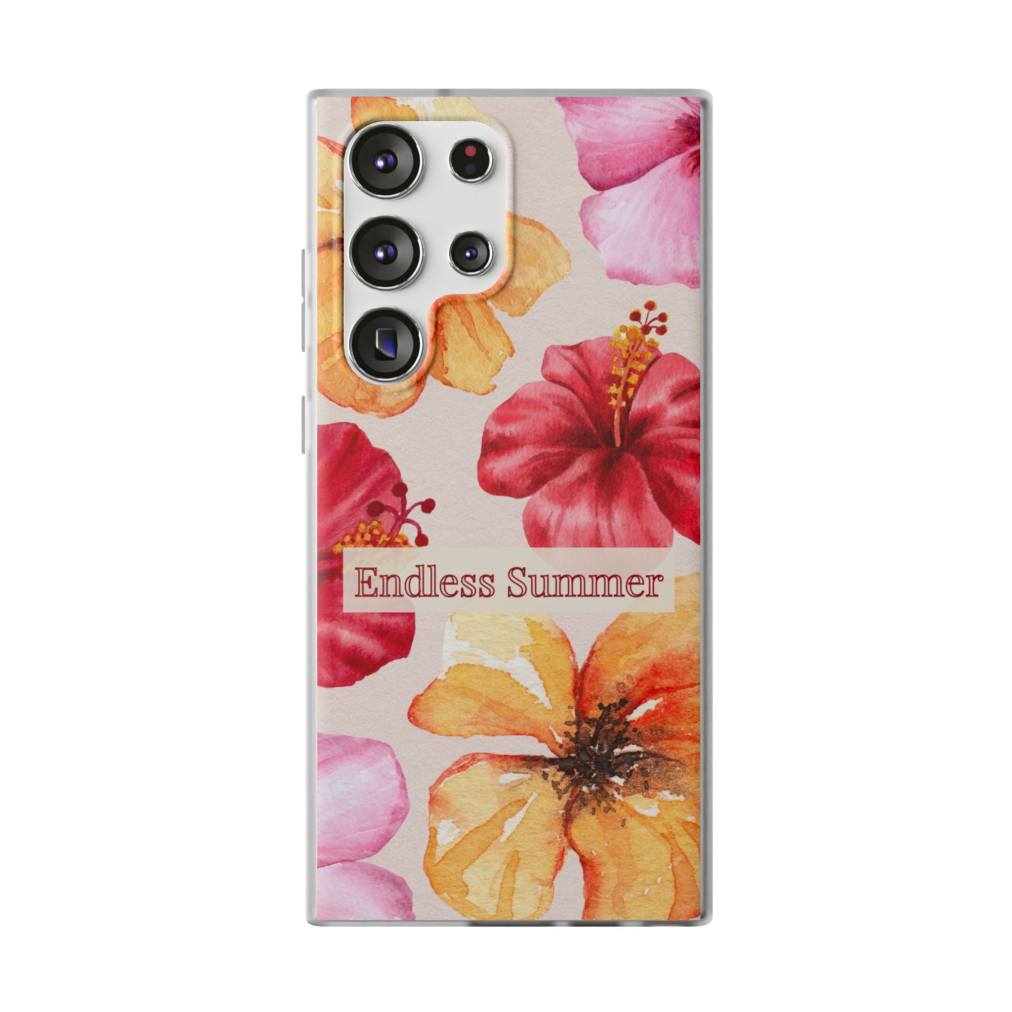 Phone Case - 'Endless Summer' Floral Watercolor Protective Flexi Case