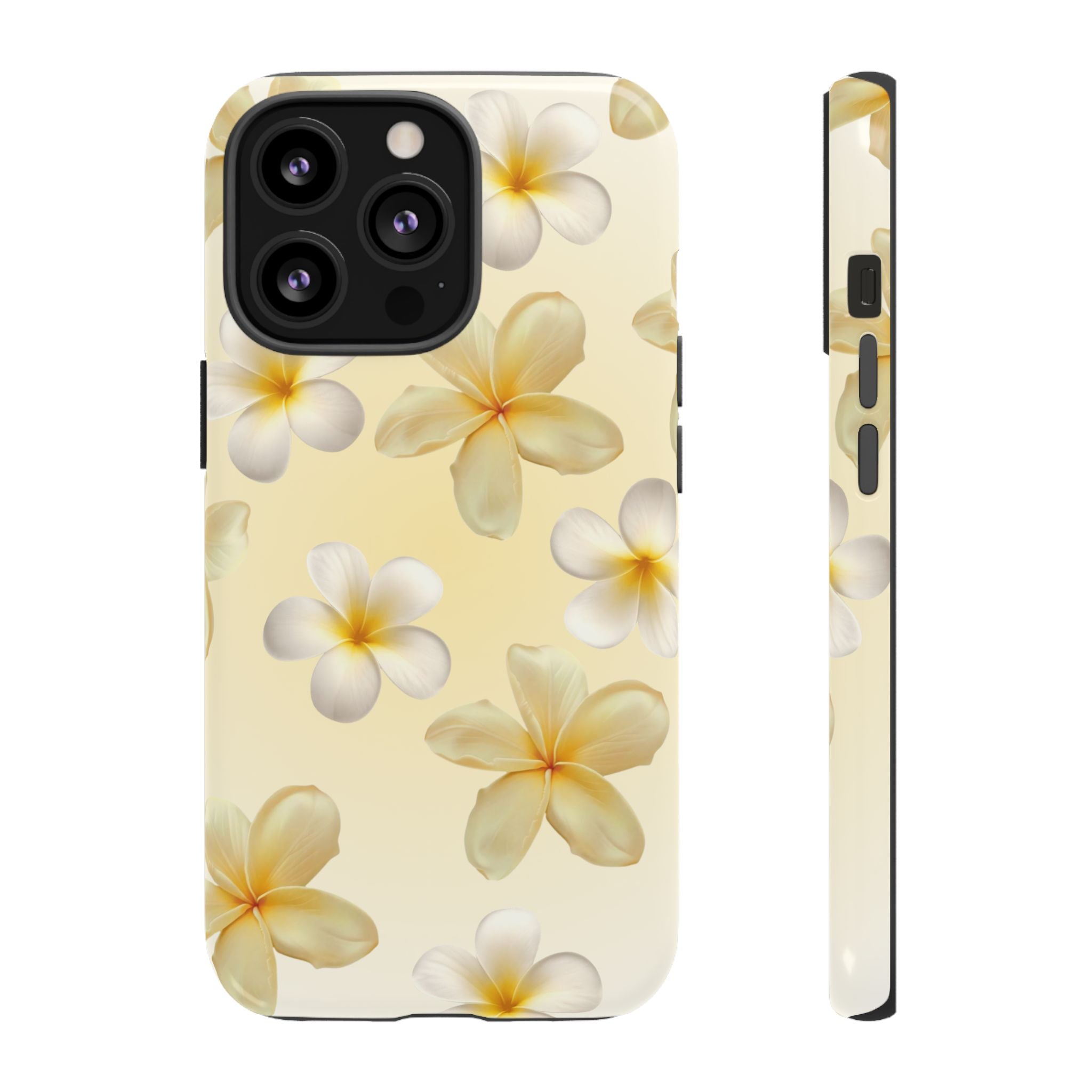 Plumeria Floral Phone Case — Tropical Yellow Hard Phone Cover