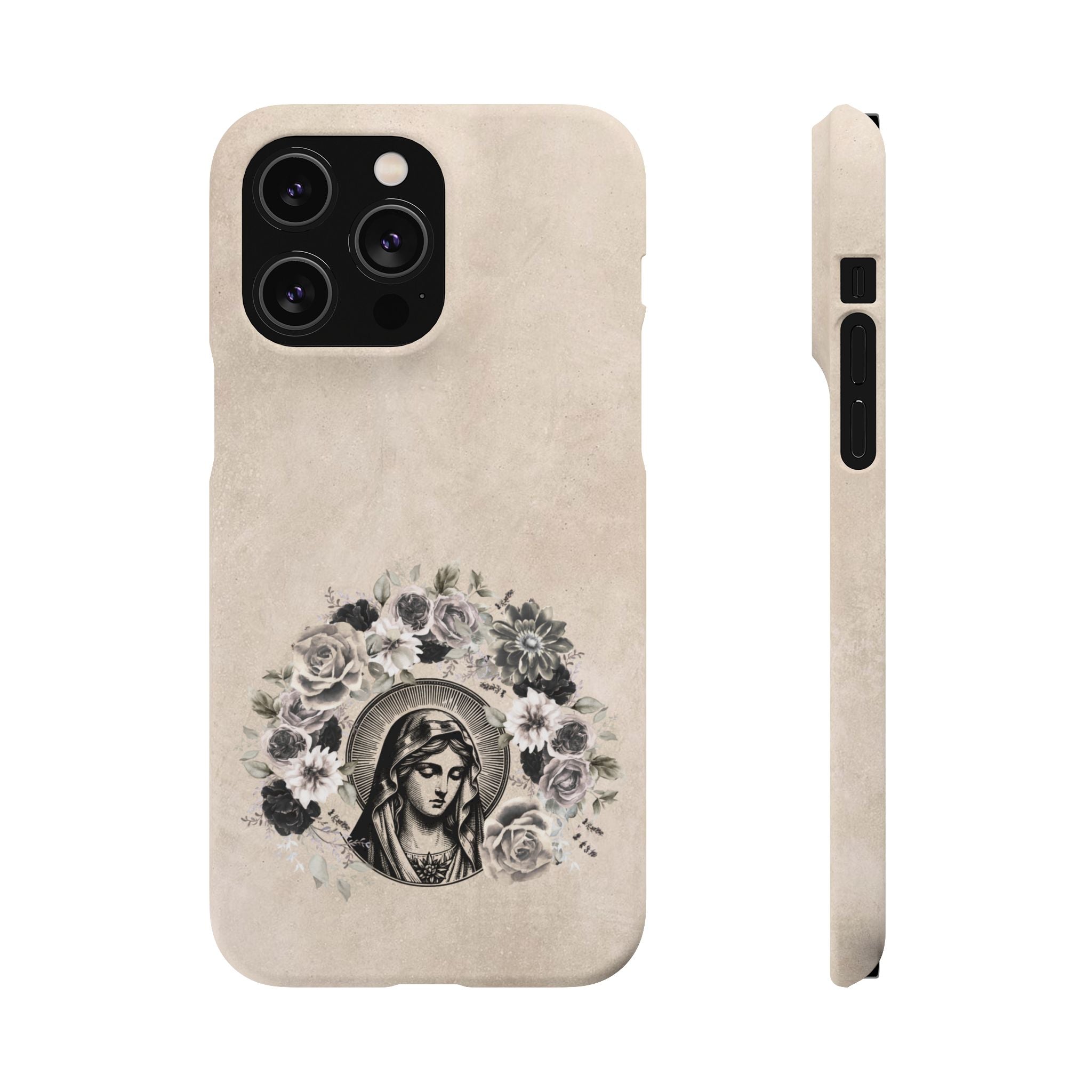 Vintage Madonna Floral Phone Case — Religious iPhone Snap Case