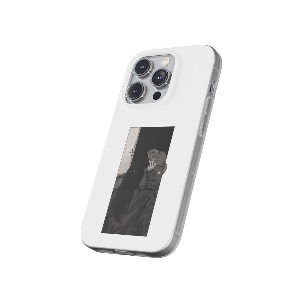Black & White Cat Window Art Flexi Case