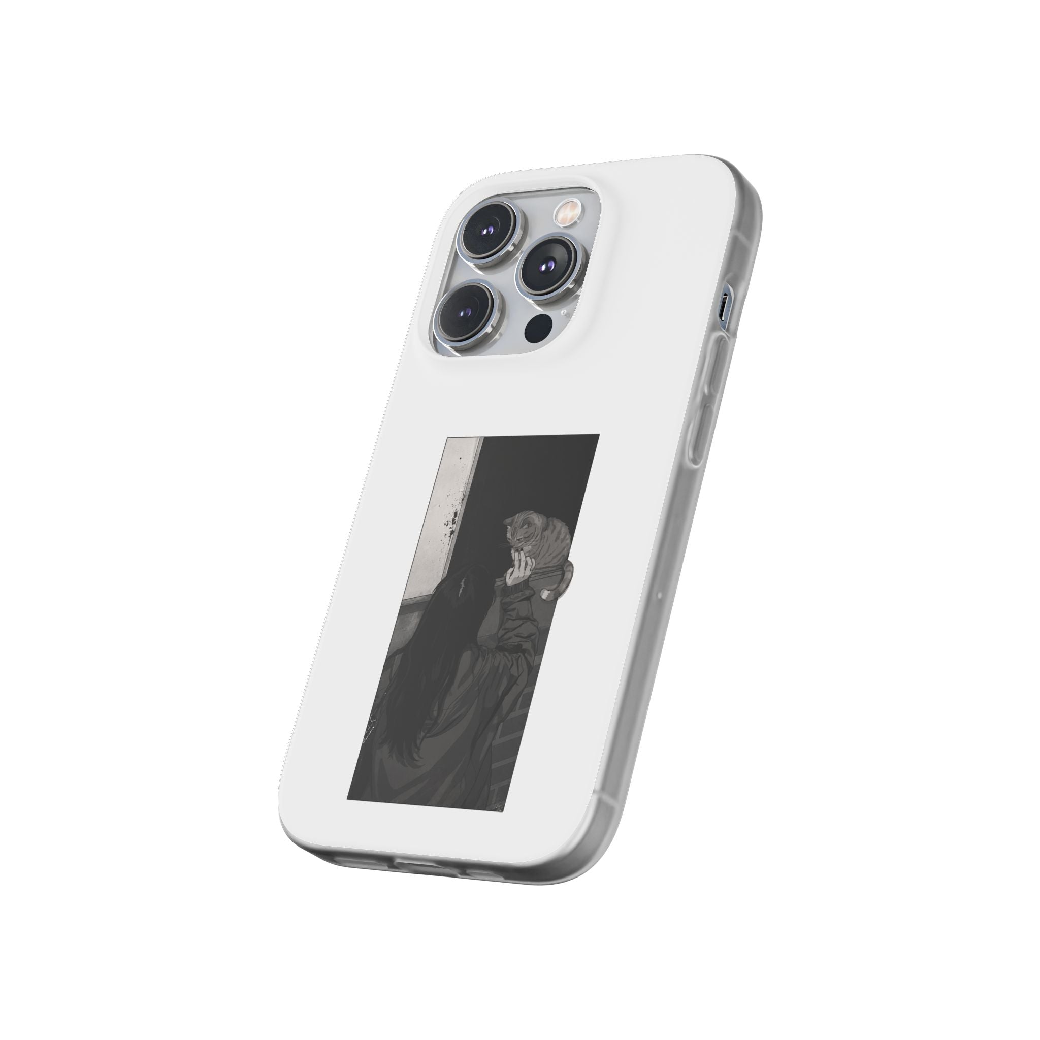 Black & White Cat Window Art Flexi Case