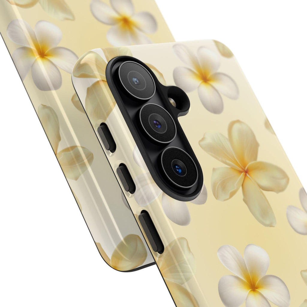Plumeria Floral Phone Case — Tropical Yellow Hard Phone Cover