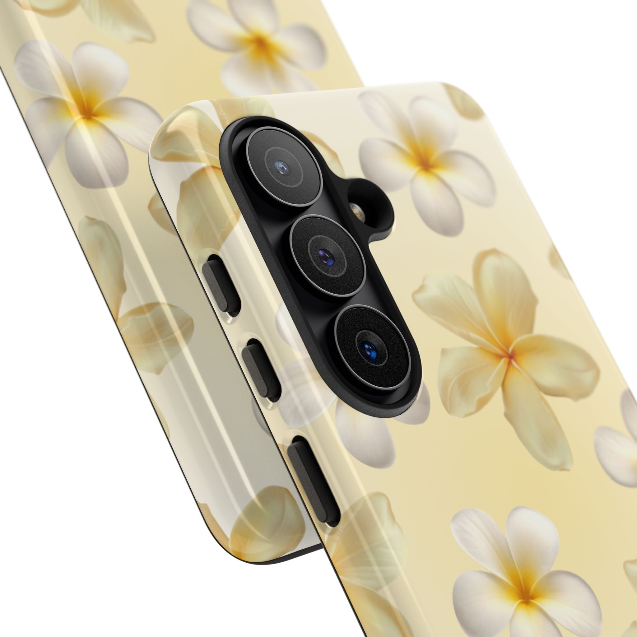 Plumeria Floral Phone Case — Tropical Yellow Hard Phone Cover