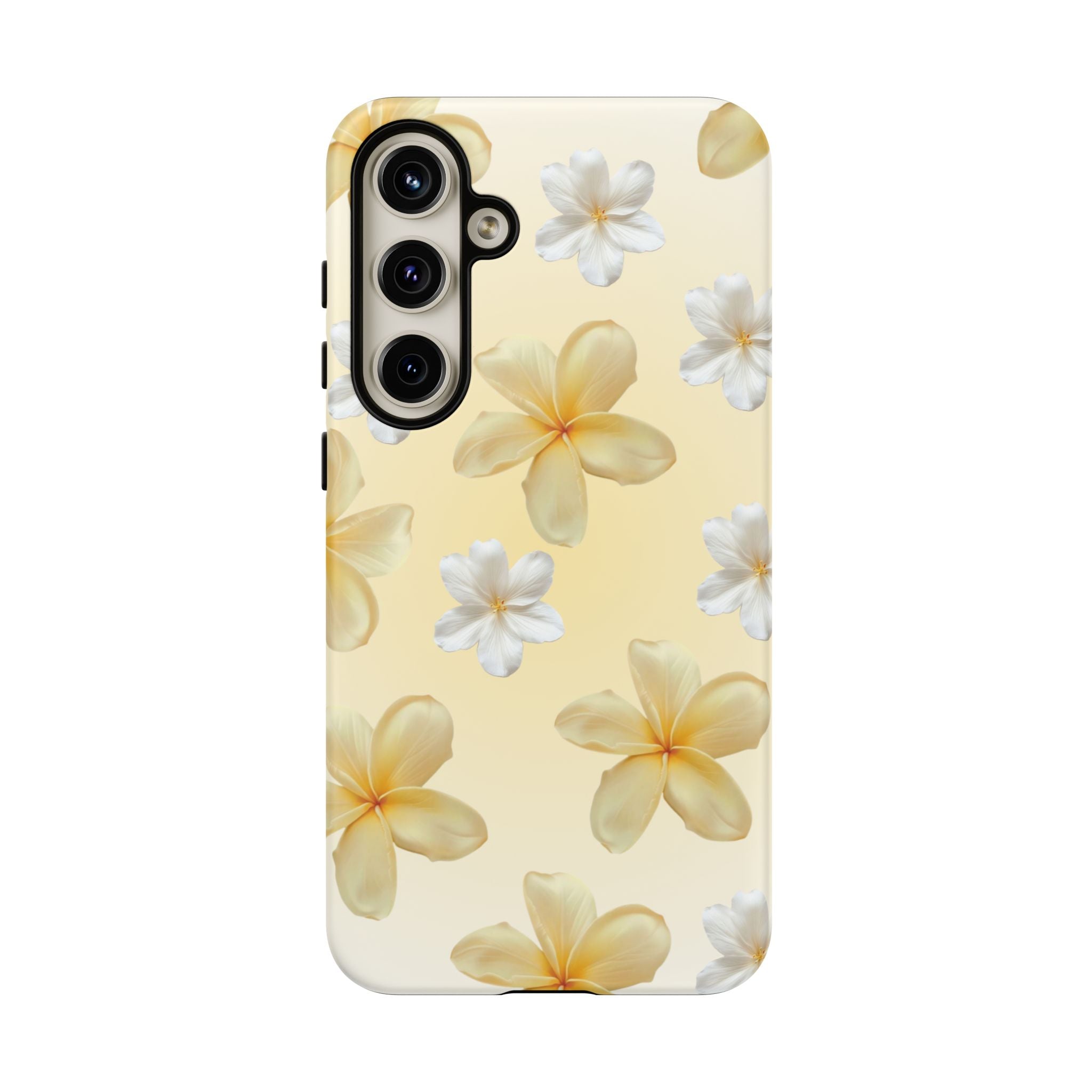 Plumeria Floral Tough Phone Case — Yellow Tropical Protection