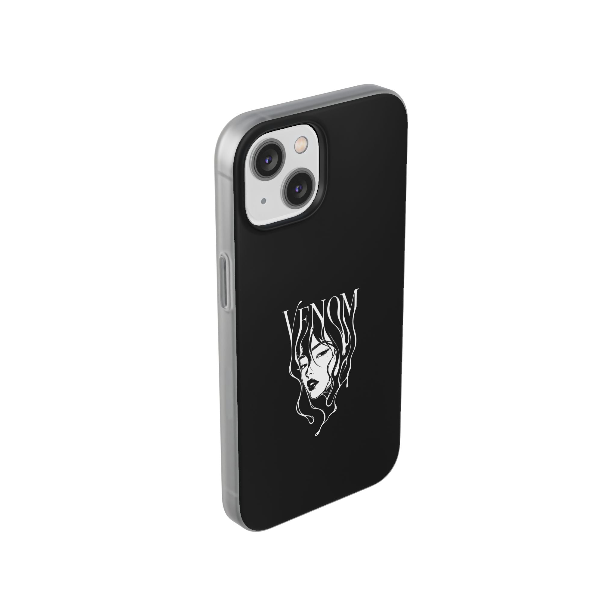 Venom Goth Phone Case — Black Protective Flexible Phone Case with Dark Femme Artwork