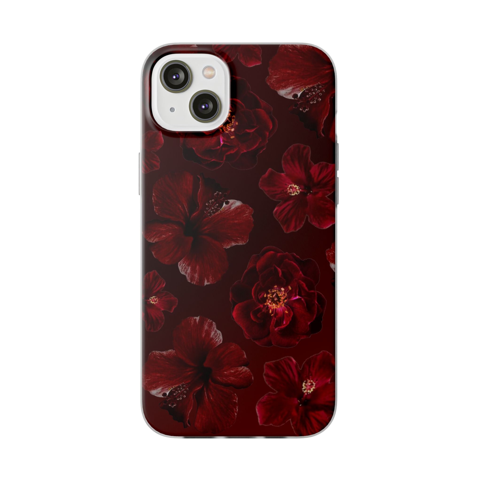 Red Floral Flexi Case — Dark Rose Phone Case