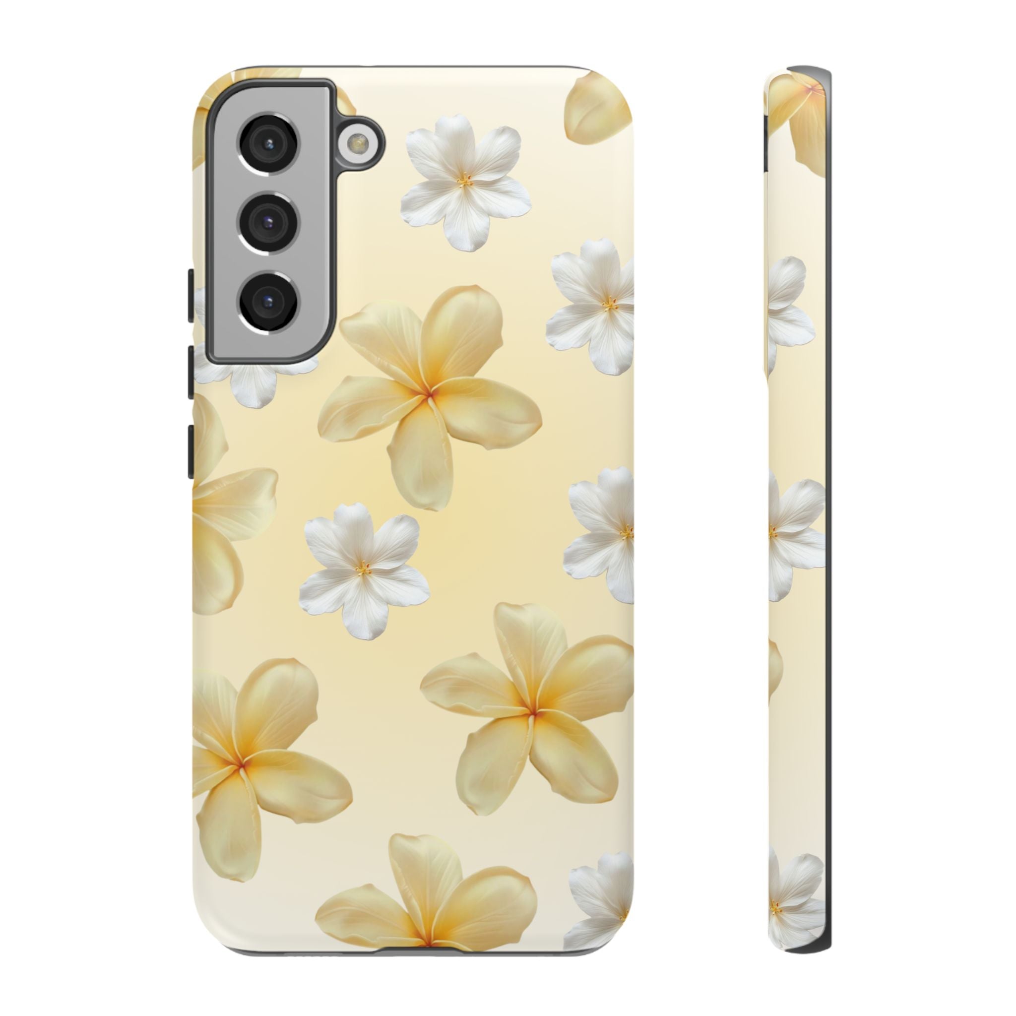 Plumeria Floral Tough Phone Case — Yellow Tropical Protection