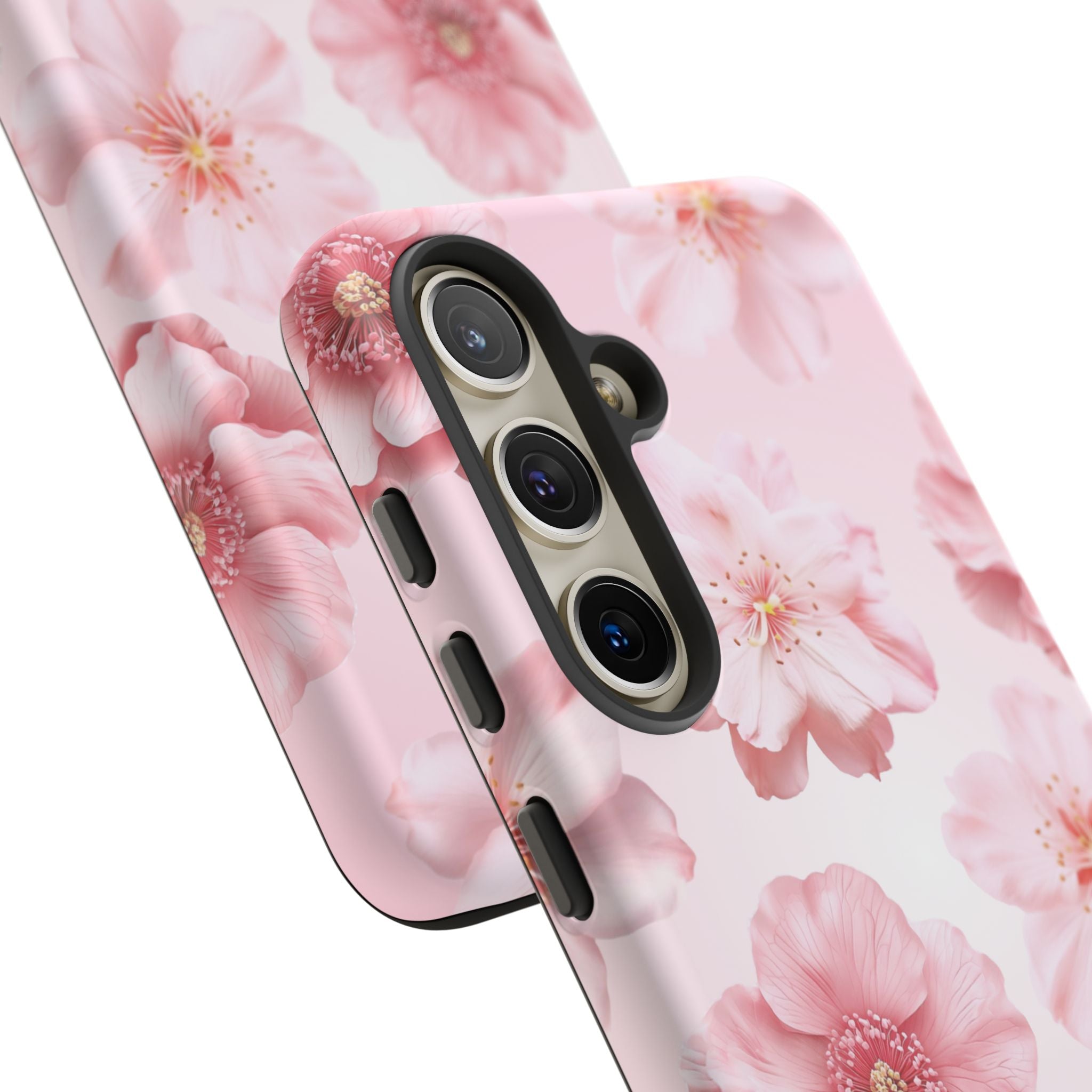 Pink Floral Tough Phone Case — Protective Sakura Blossom Design