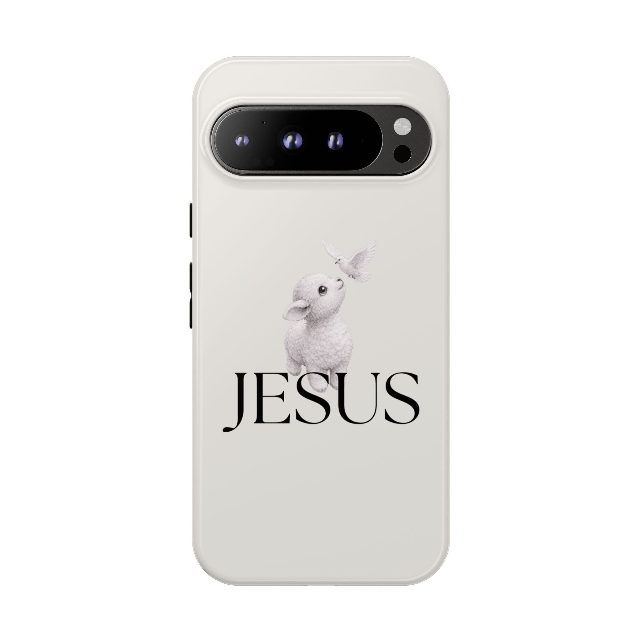 Jesus Lamb Phone Case - Christian Faith iPhone Case with Dove Design