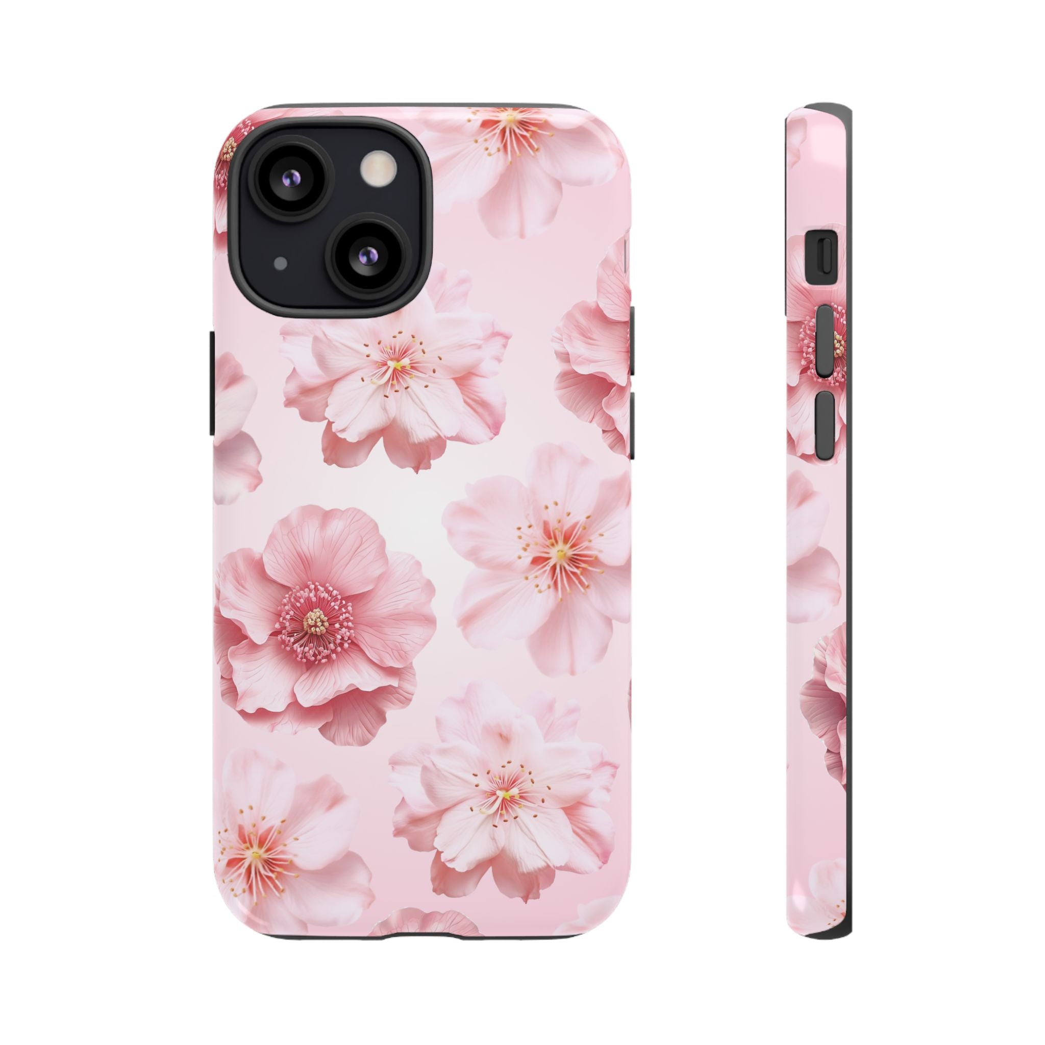 Pink Floral Tough Phone Case — Protective Sakura Blossom Design