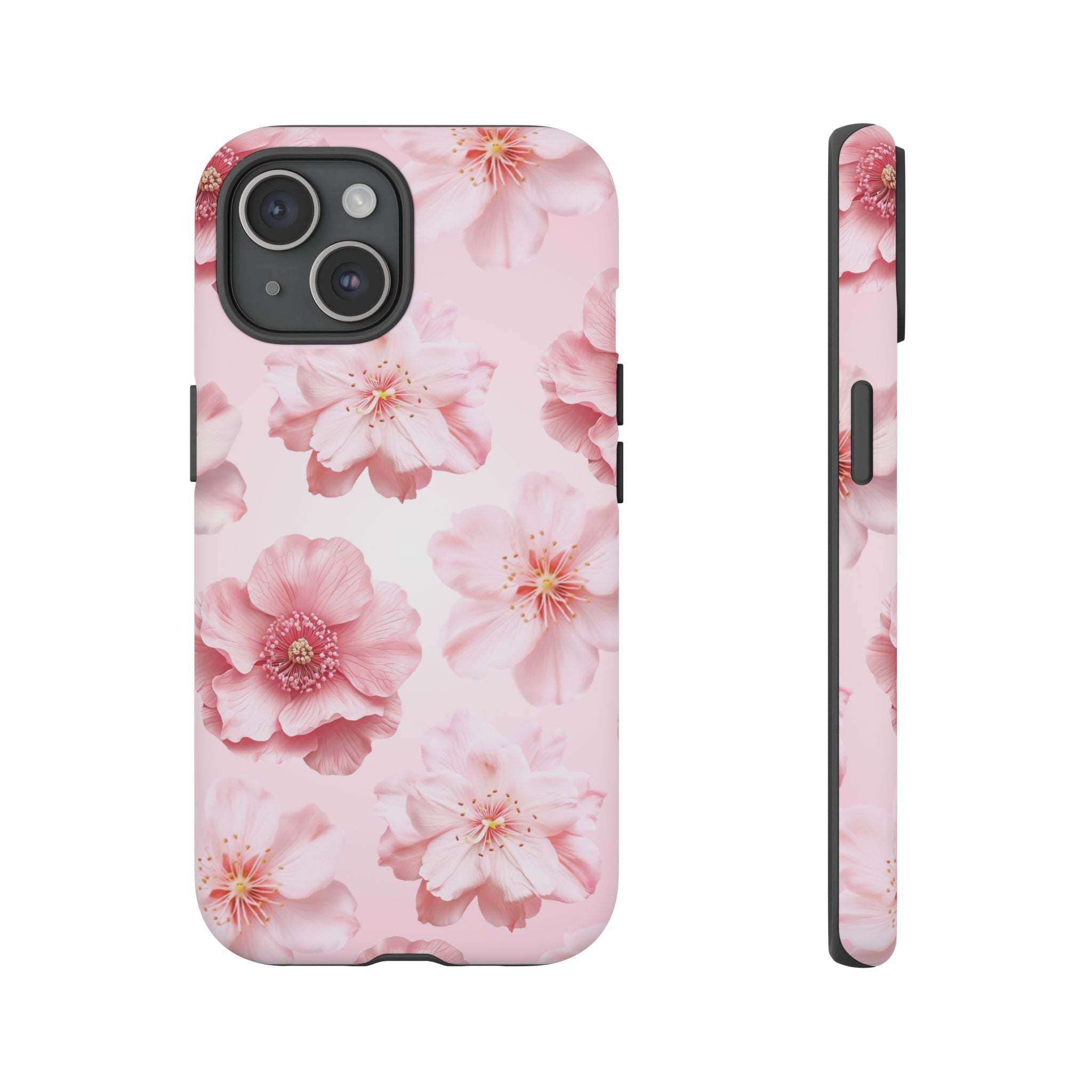 Pink Floral Tough Phone Case — Protective Sakura Blossom Design