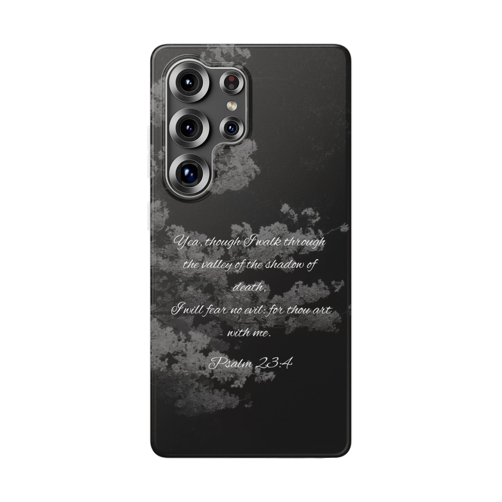Phone Case — Psalm 23:4 Black Cloudy Faith Design