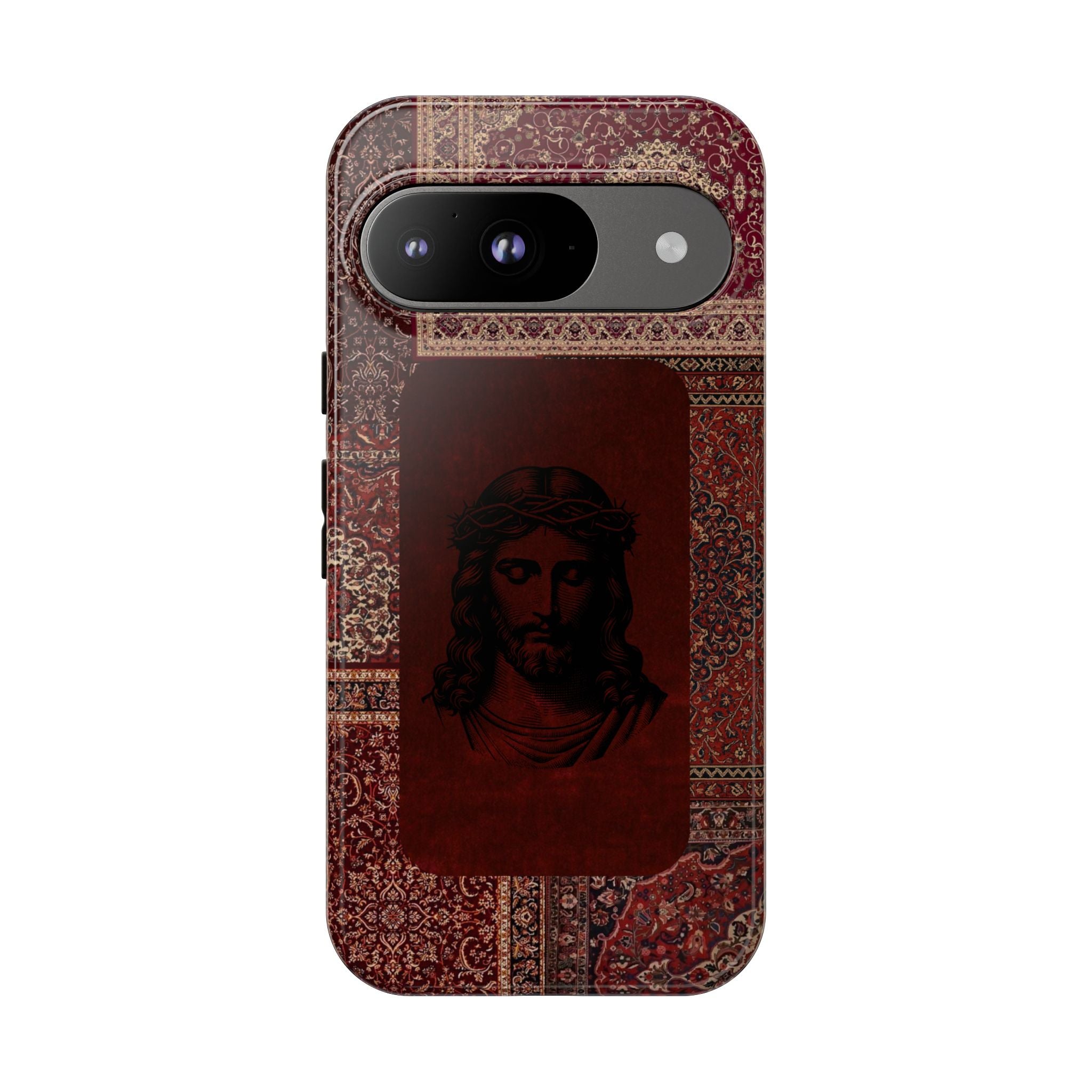 Religious Vintage Rug Phone Case — Jesus Portrait Tough Case