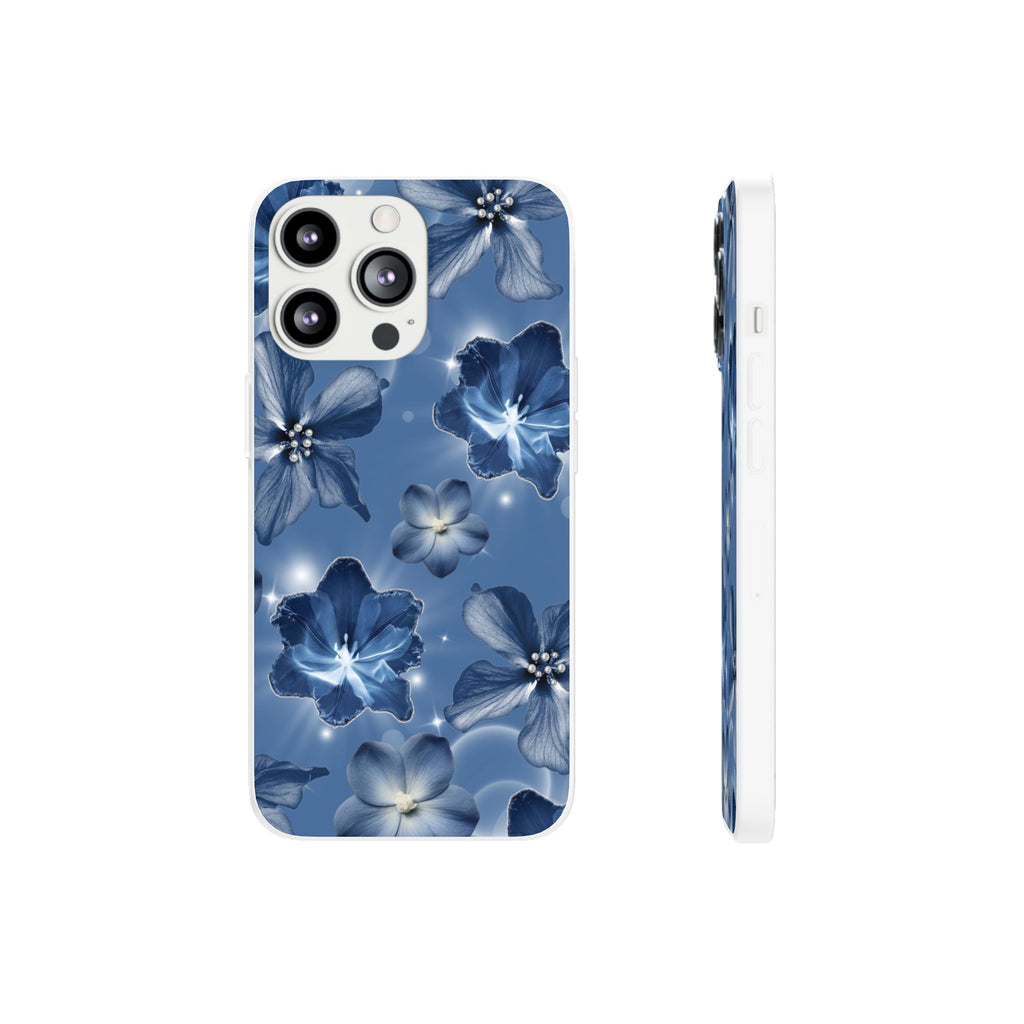 Blue Floral Phone Case — Soft Blue Blossoms Pattern for iPhone