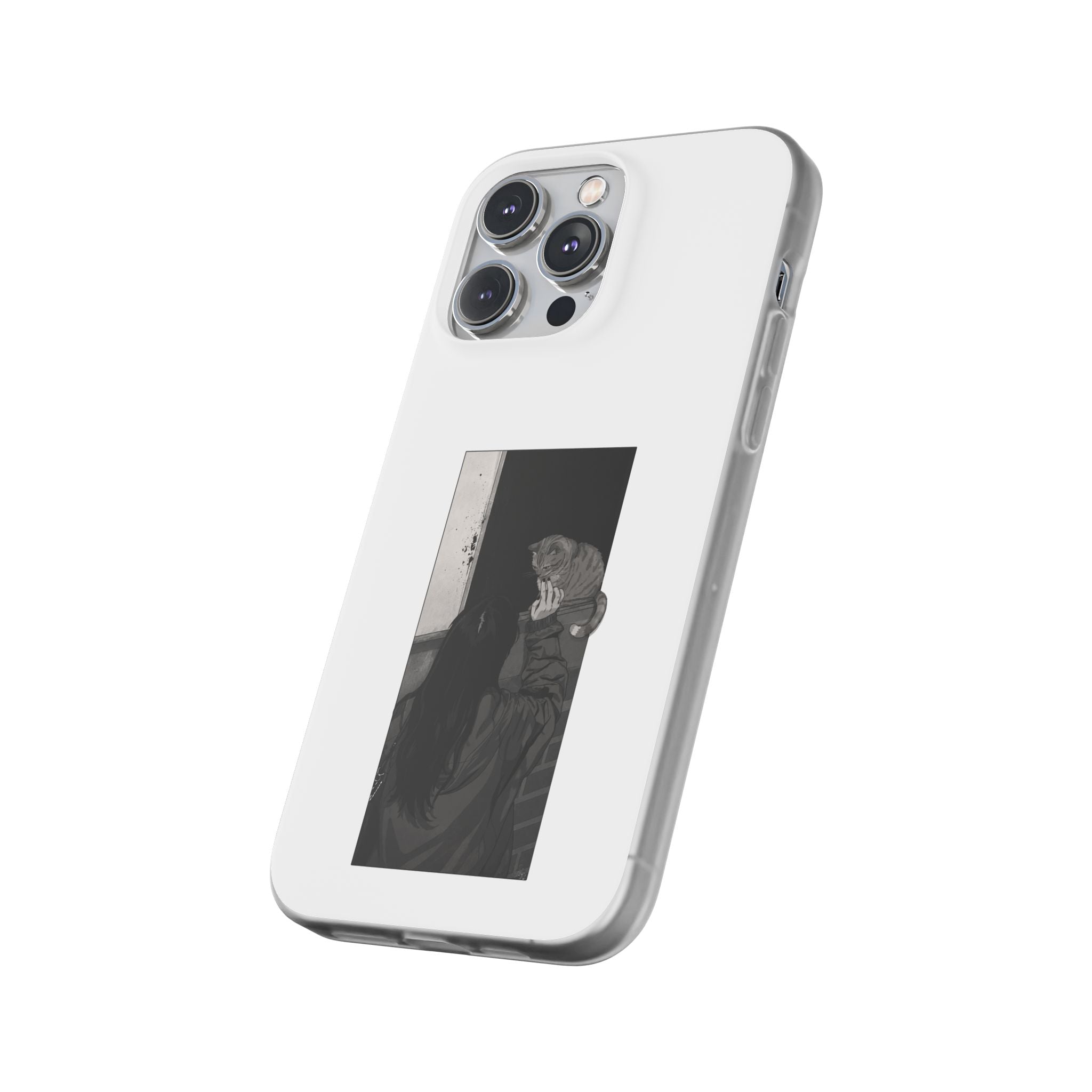 Black & White Cat Window Art Flexi Case