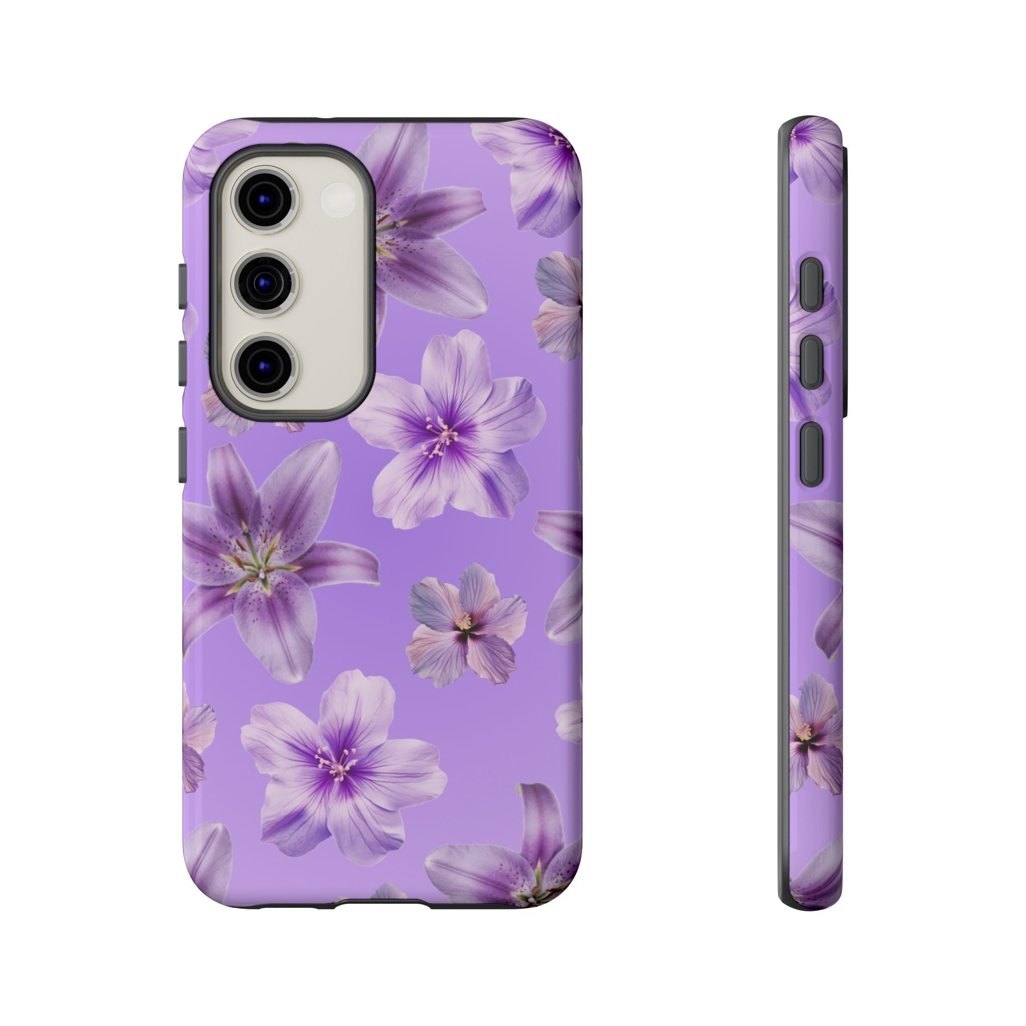 Floral Lavender Tough Phone Case – Purple Blossom Protective Cover
