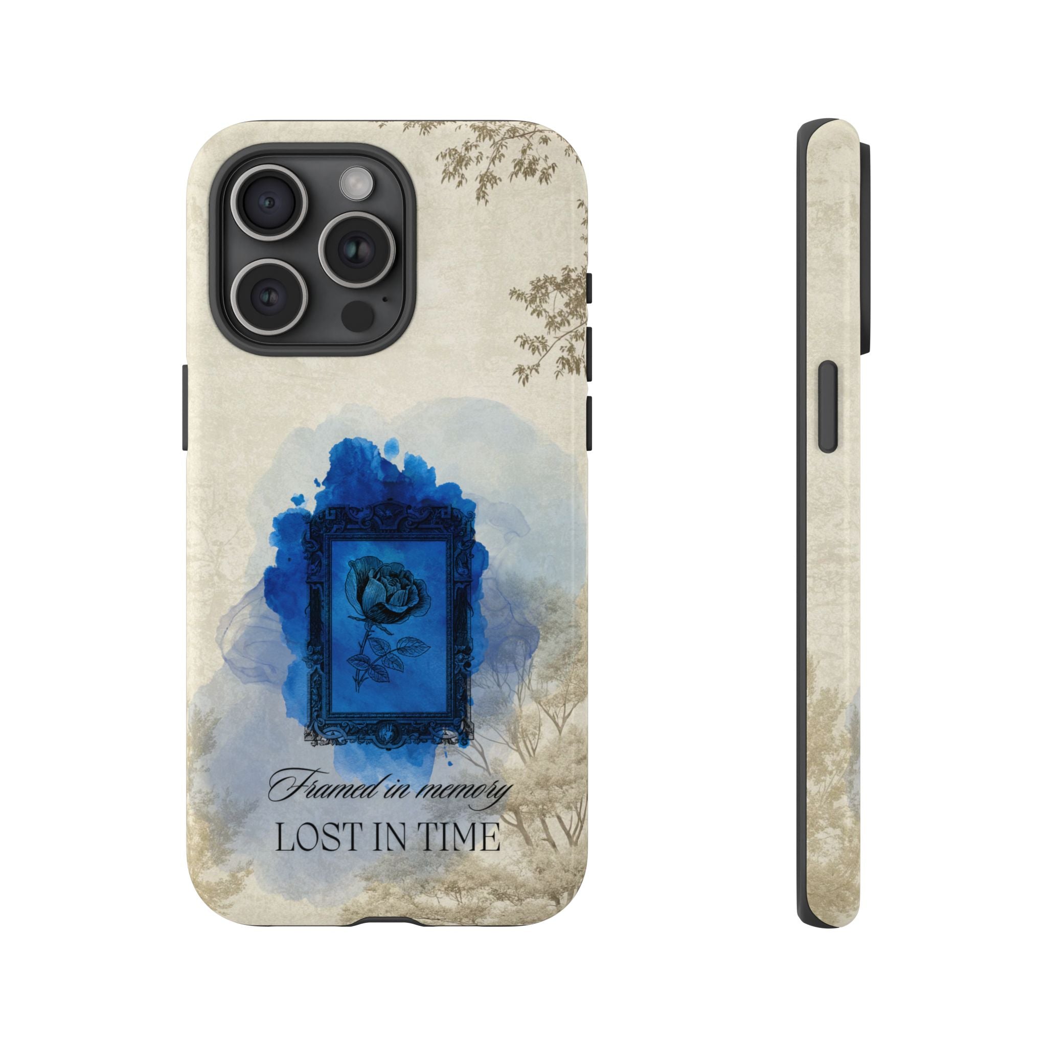 Vintage Blue Rose Phone Case – "Lost in Time" Protective Cover