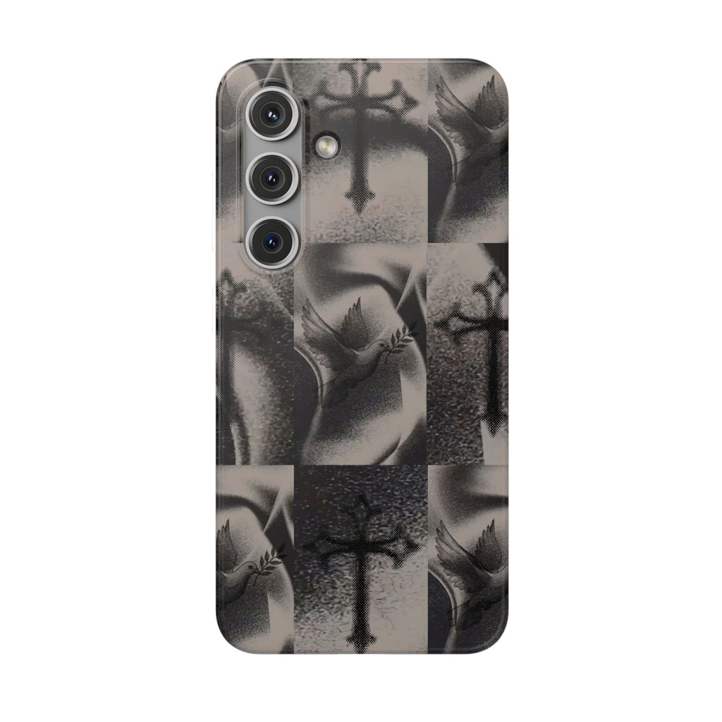 Phone Case — Dove & Cross Checkerboard Design